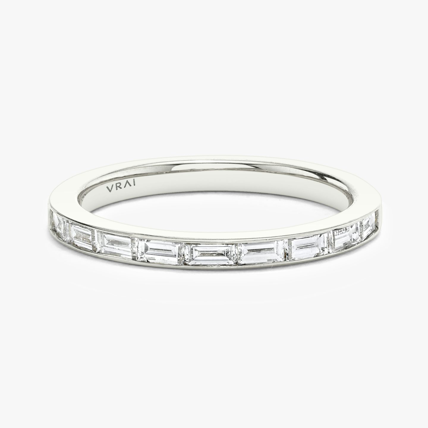 The Devotion Band | Baguette | 18k | White Gold | bandStyle: half | bandVersion: large