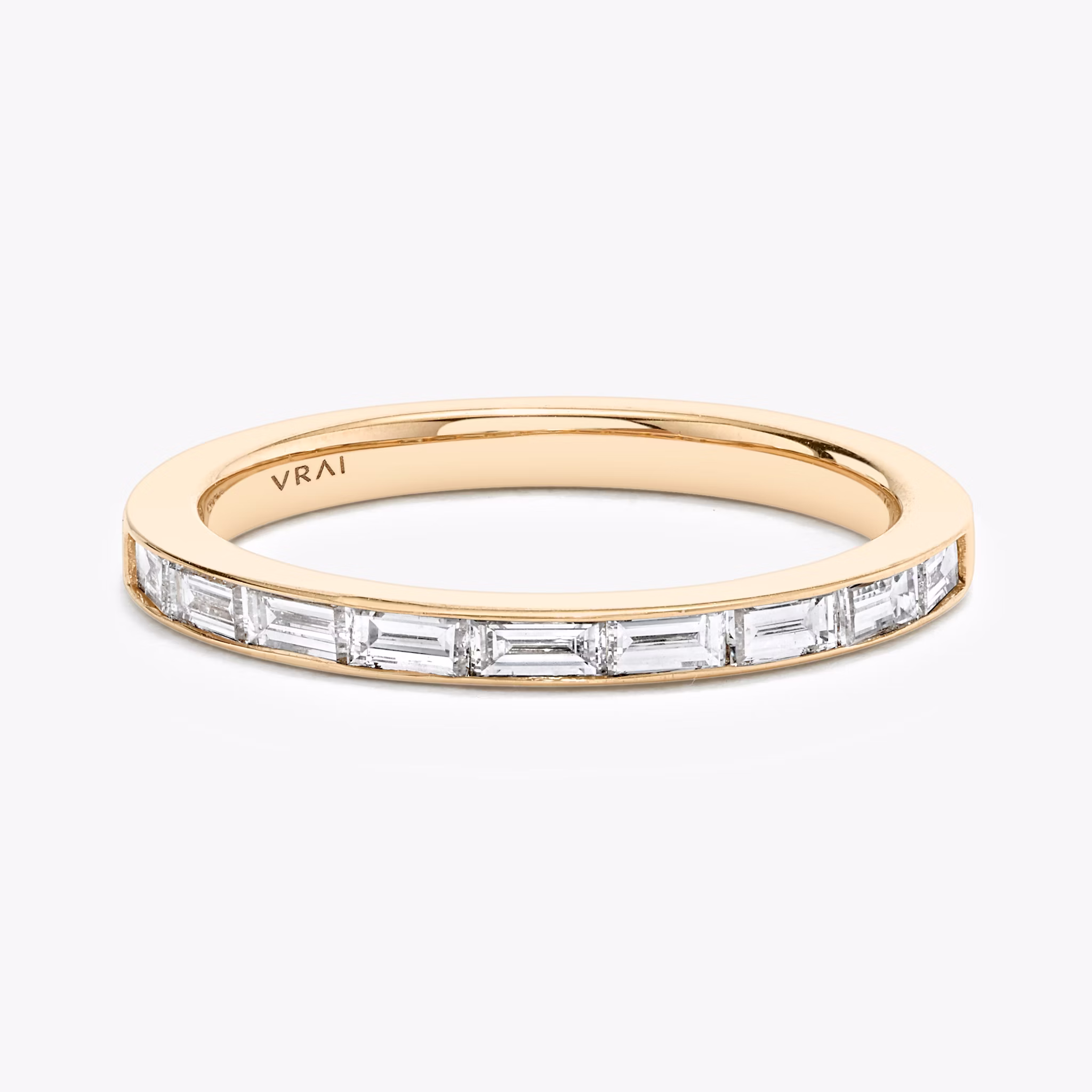 The Devotion Band | Baguette | 14k | Rose Gold | bandStyle: half | bandVersion: large