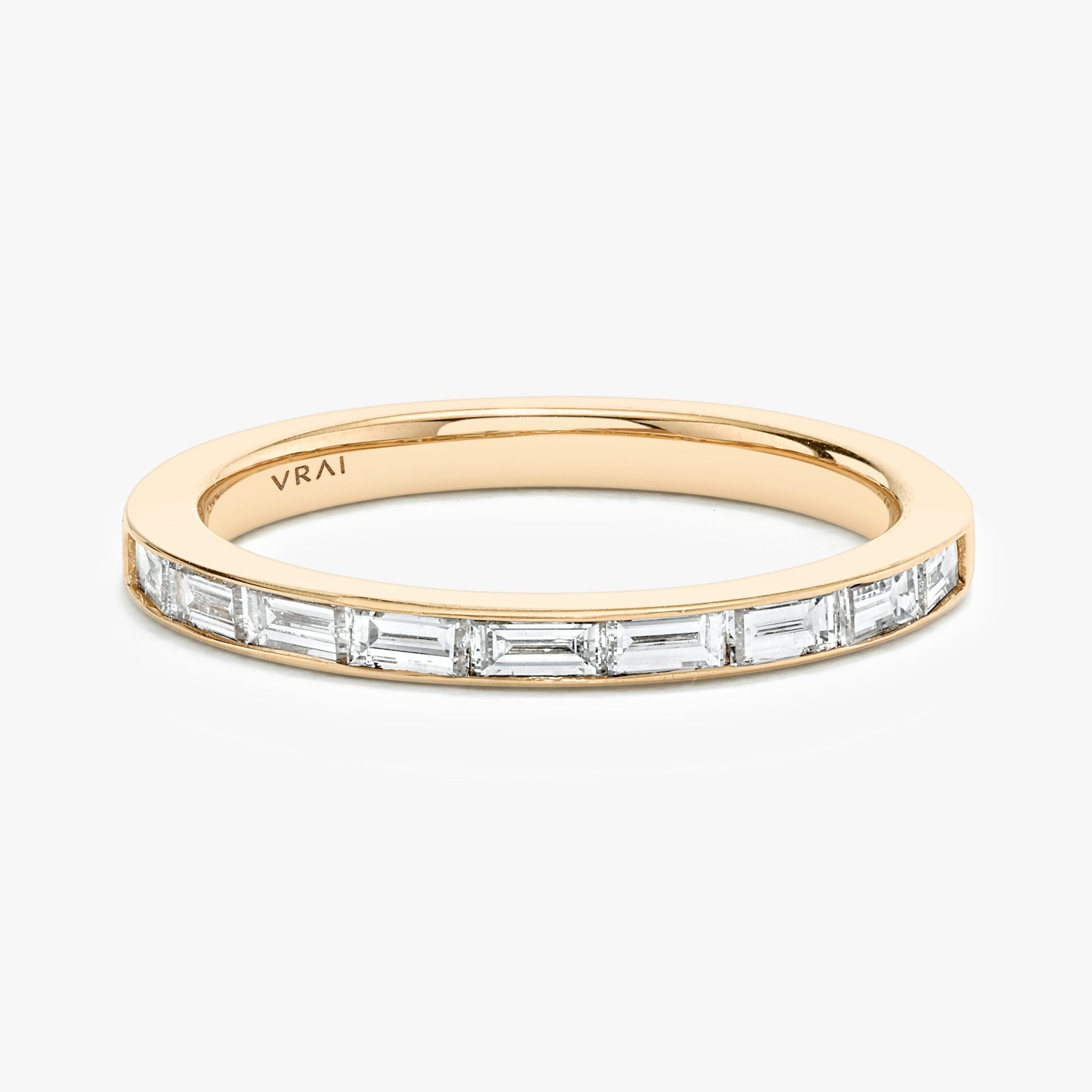 The Devotion Band | Baguette | 14k | Rose Gold | bandStyle: half | bandVersion: large
