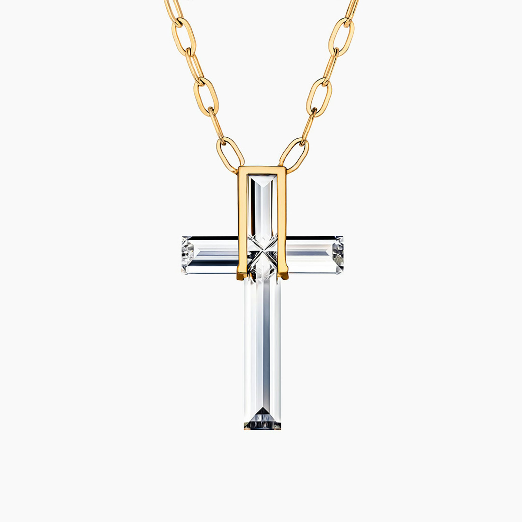 VRAI Solitaire Cross | cross | 18k | Yellow Gold | stoneSetting: semi-bezel | chainLength: 18-20