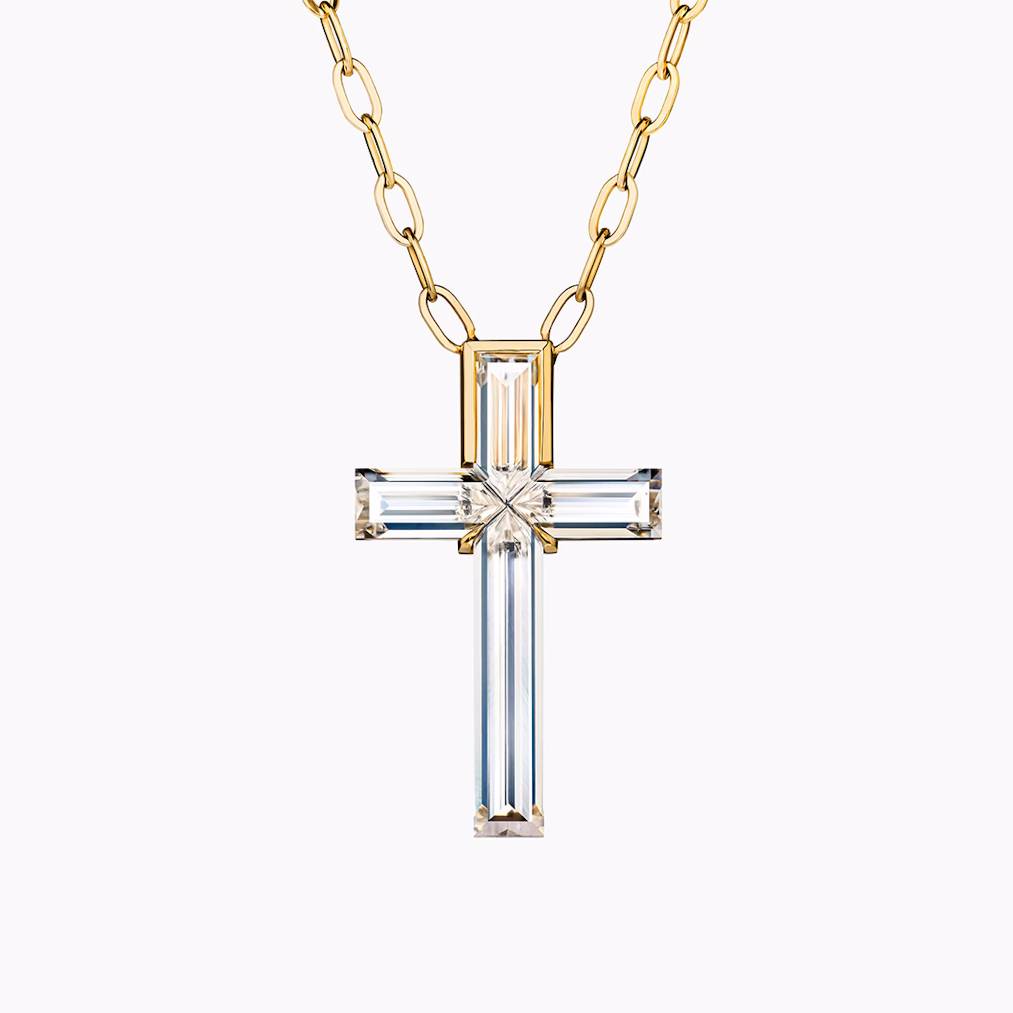 VRAI Solitaire Cross | cross | 18k | Yellow Gold | stoneSetting: semi-bezel | chainLength: 18-20