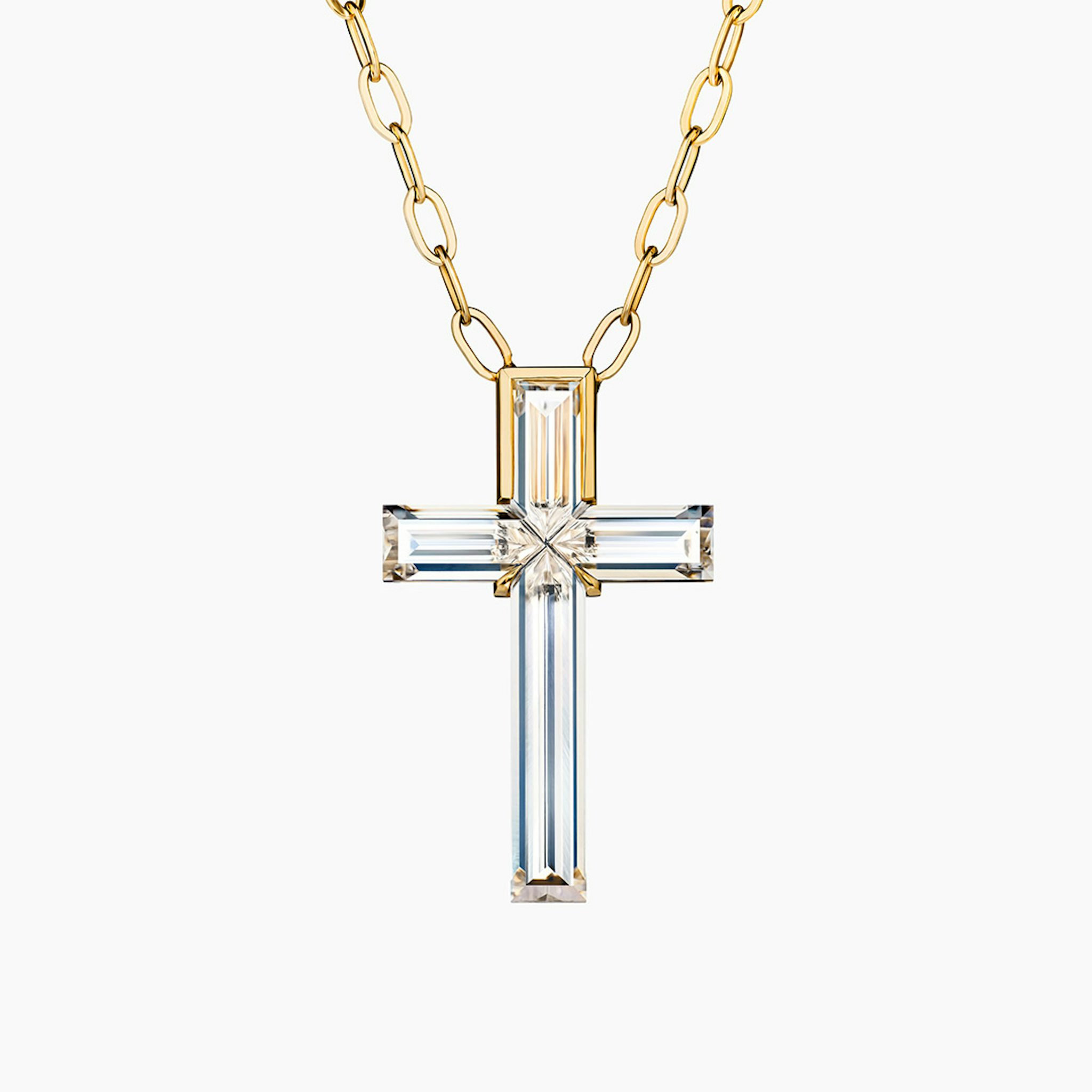 VRAI Solitaire Cross | cross | 18k | Yellow Gold | stoneSetting: semi-bezel | chainLength: 18-20
