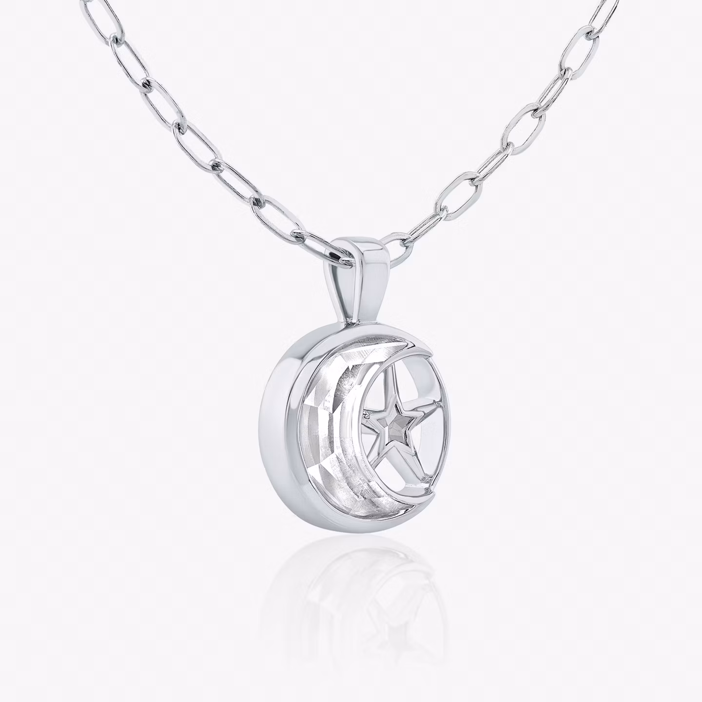 VRAI Solitaire Moon Pendant  | Platinum