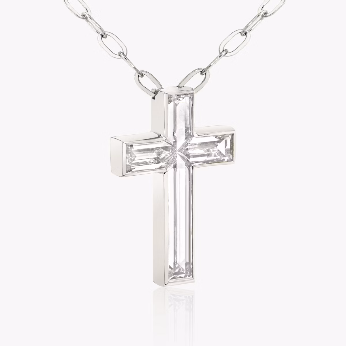 VRAI Solitaire Cross | cross | Platinum | stoneSetting: full-bezel | chainLength: 18-20