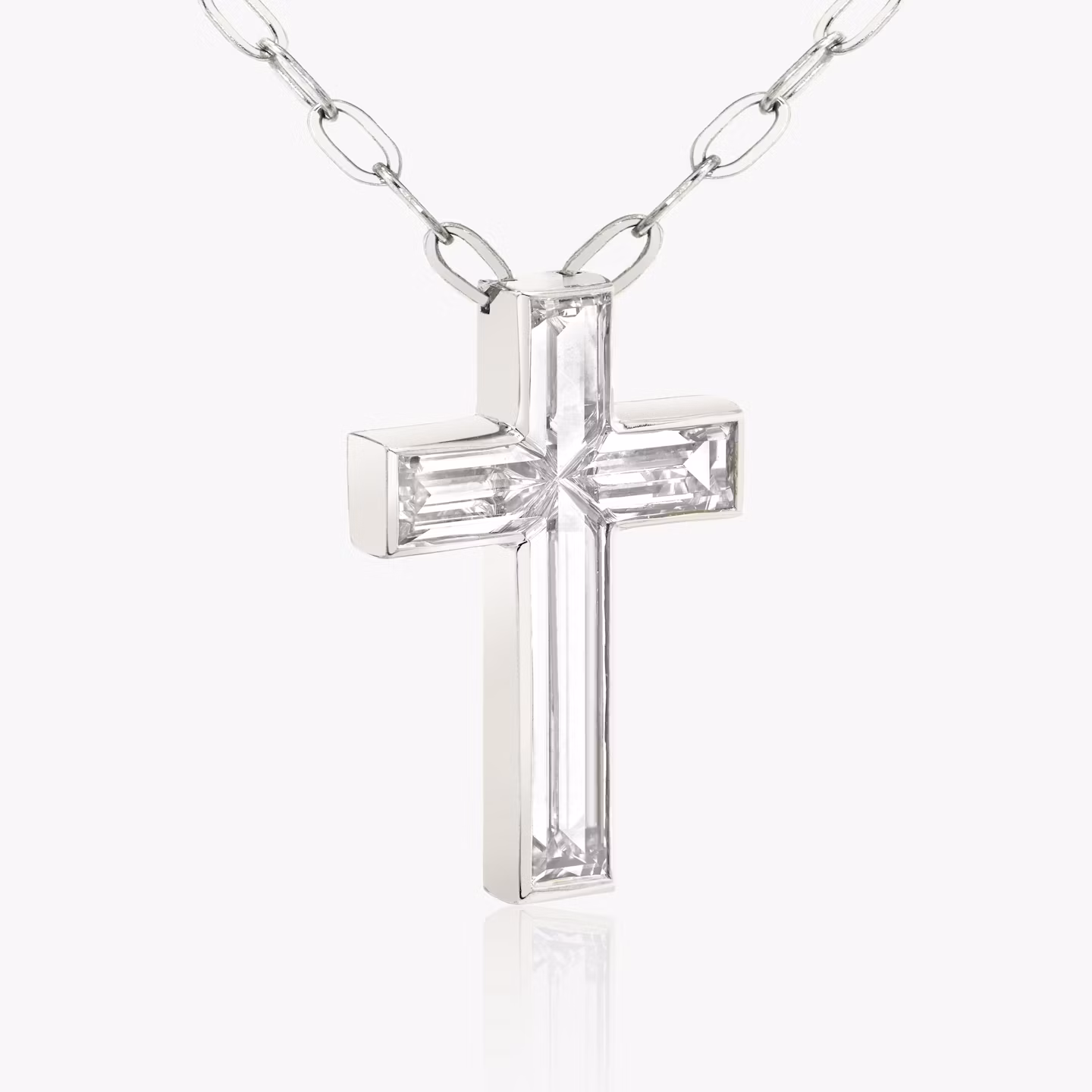 VRAI Solitaire Cross | cross | 18k | White Gold | stoneSetting: full-bezel | chainLength: 18-20