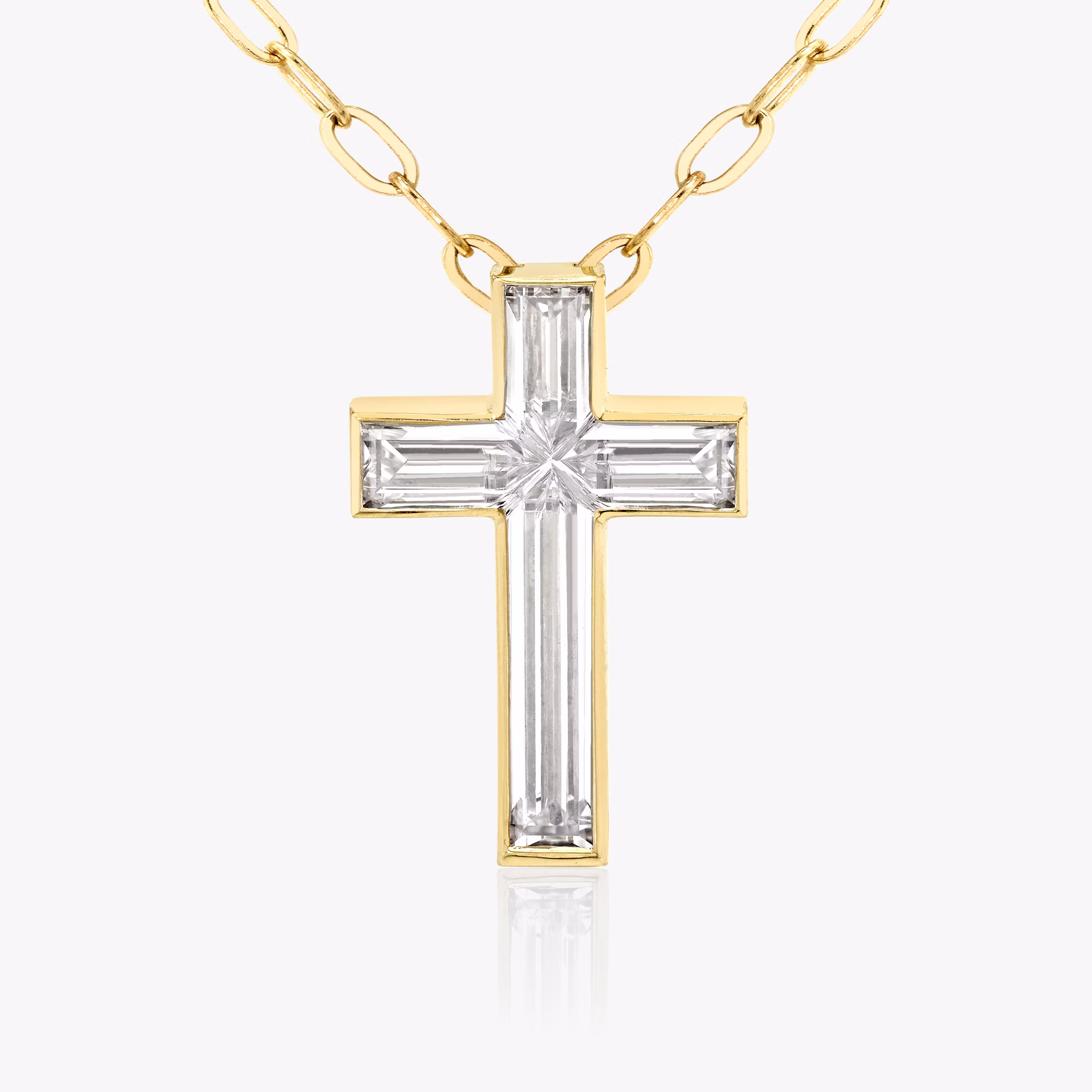 VRAI Solitaire Cross | cross | 18k | Yellow Gold | stoneSetting: full-bezel | chainLength: 18-20