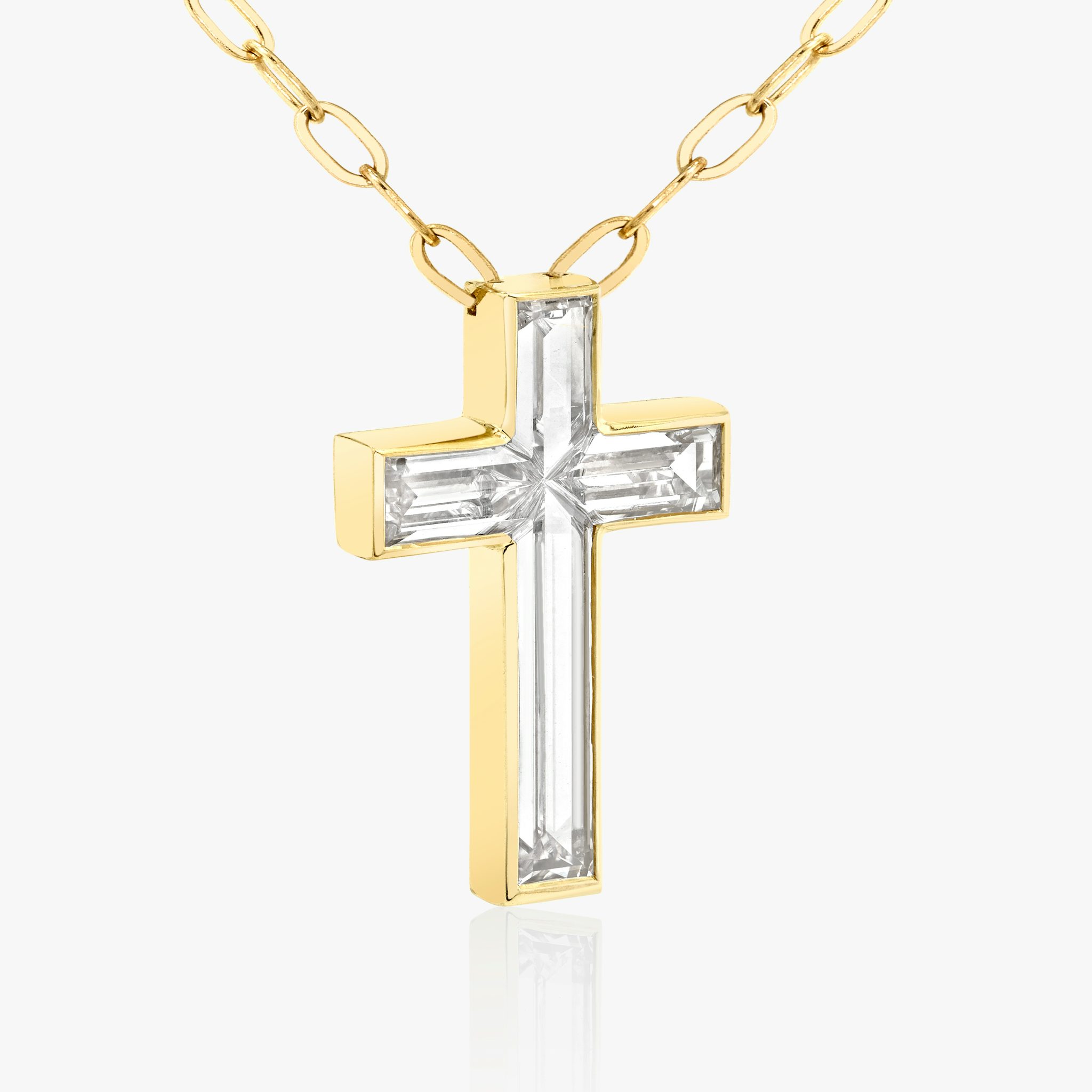 VRAI Solitaire Cross | cross | 18k | Yellow Gold | stoneSetting: full-bezel | chainLength: 18-20