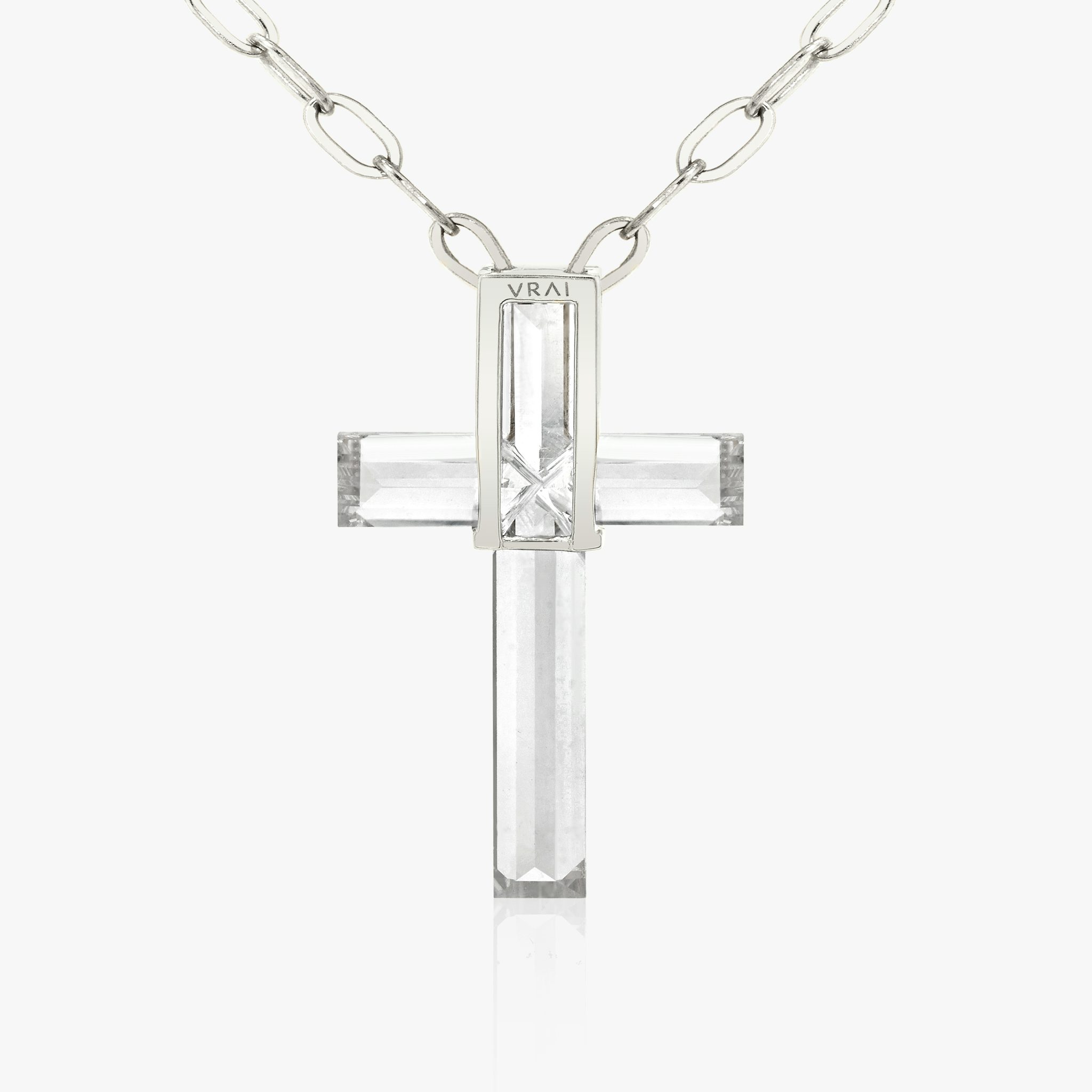 VRAI Solitaire Cross | cross | Platinum | stoneSetting: semi-bezel | chainLength: 18-20