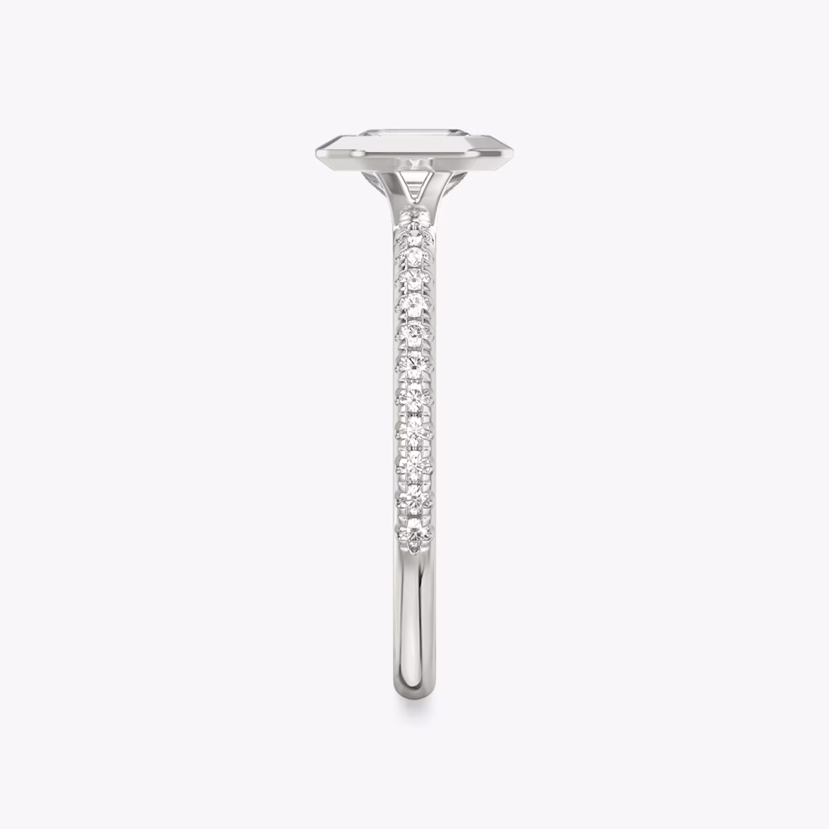 The Signature Bezel | Emerald | Platinum | bandAccent: Pavé | diamondOrientation: horizontal | caratWeight: other
