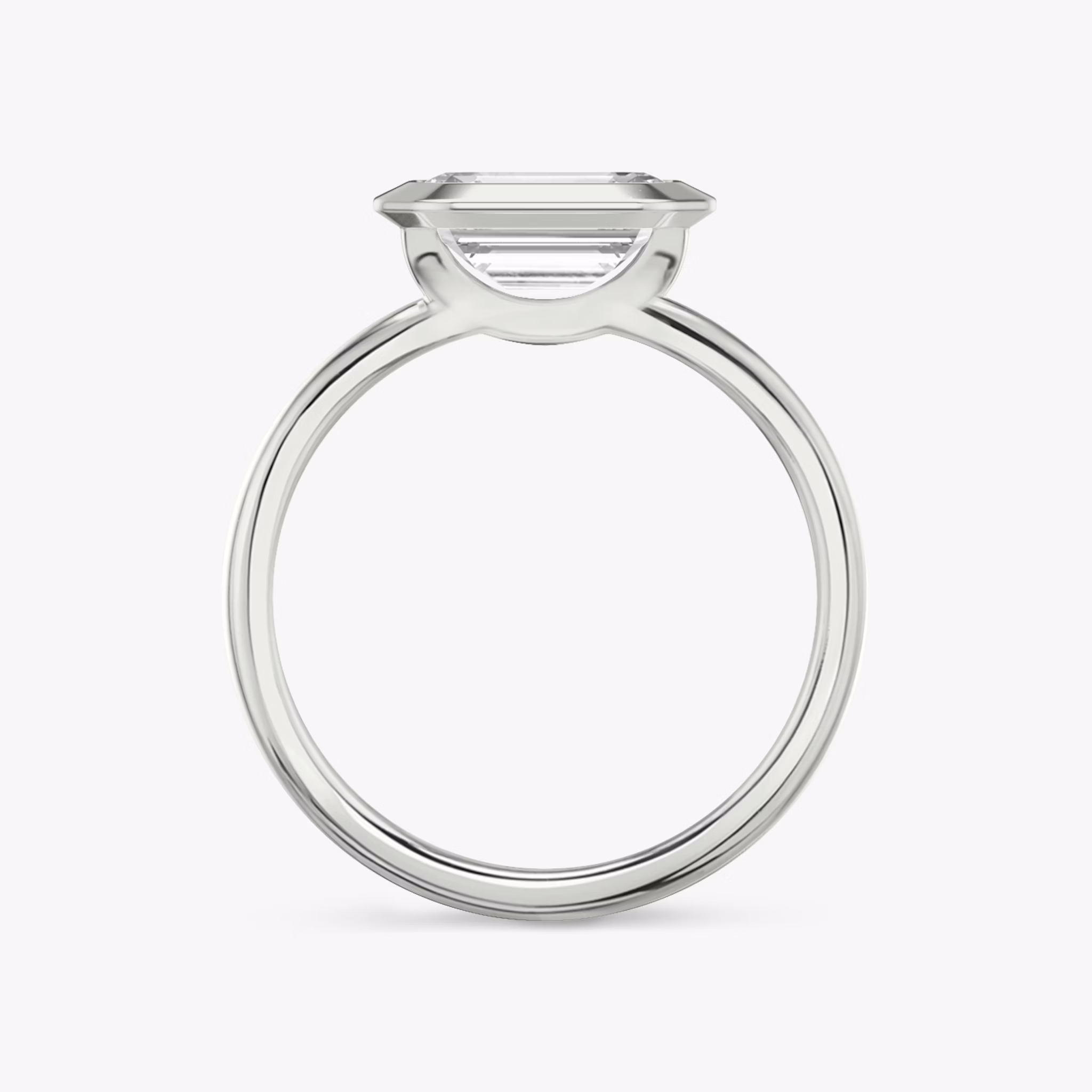 The Signature Bezel | Emerald | Platinum | bandAccent: Plain | diamondOrientation: horizontal | caratWeight: other