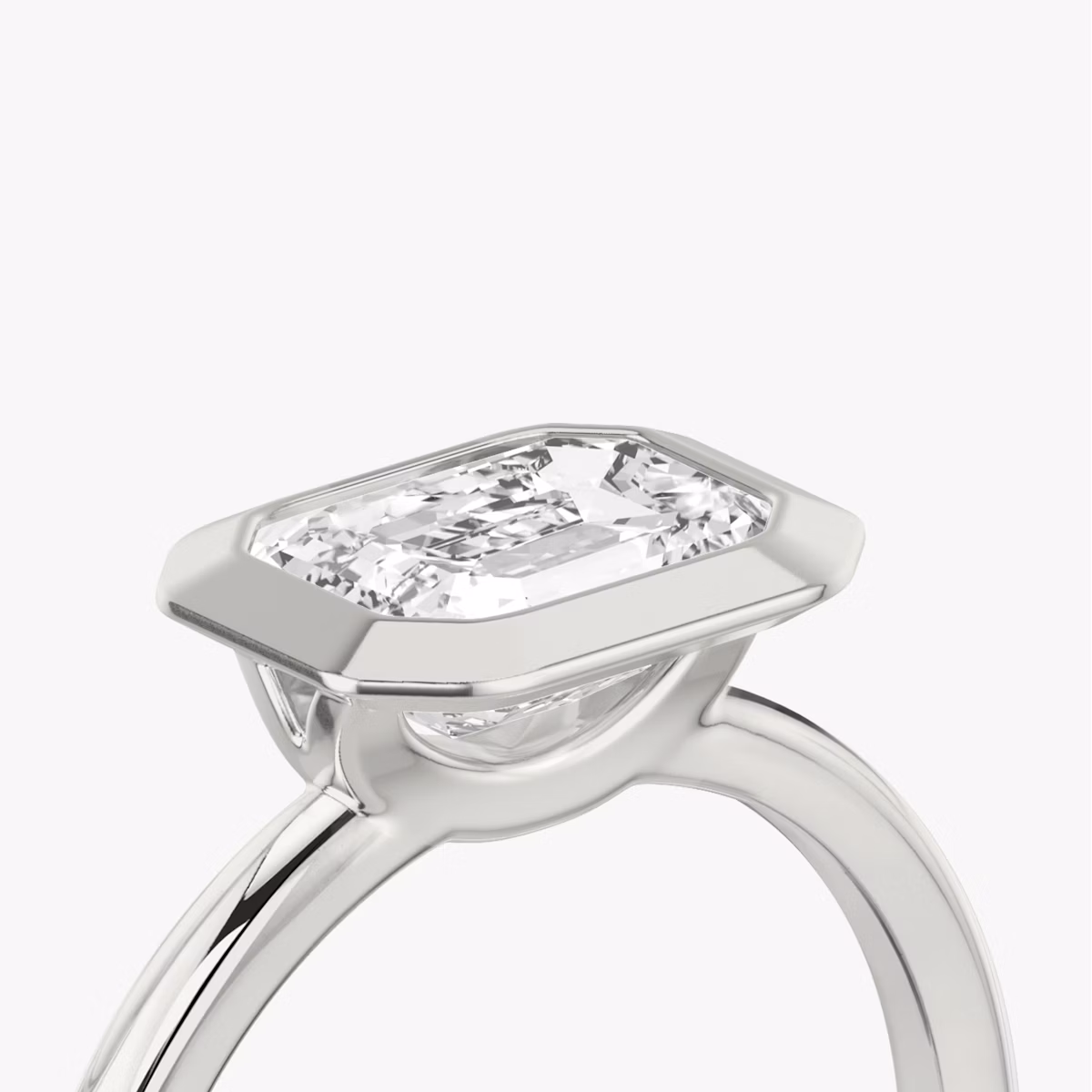 The Signature Bezel | Emerald | Platinum | bandAccent: Plain | diamondOrientation: horizontal | caratWeight: other