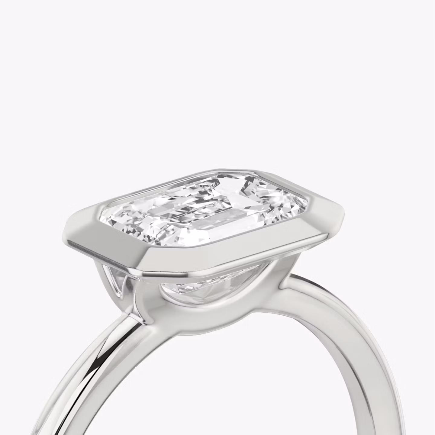 The Signature Bezel | Emerald | Platinum | bandAccent: Plain | diamondOrientation: horizontal | caratWeight: other