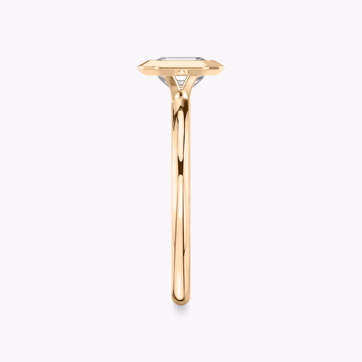 The Signature Bezel | Emerald | 14k | Rose Gold | bandAccent: Plain | diamondOrientation: horizontal | caratWeight: other
