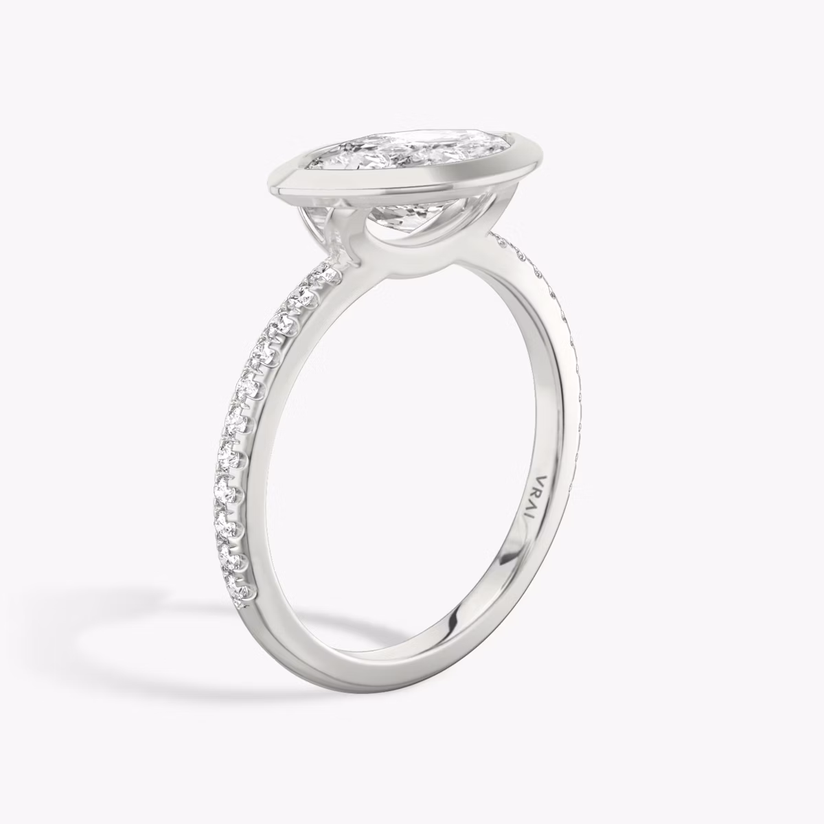 The Signature Bezel | Marquise | 18k | White Gold | bandAccent: Pavé | diamondOrientation: horizontal | caratWeight: other