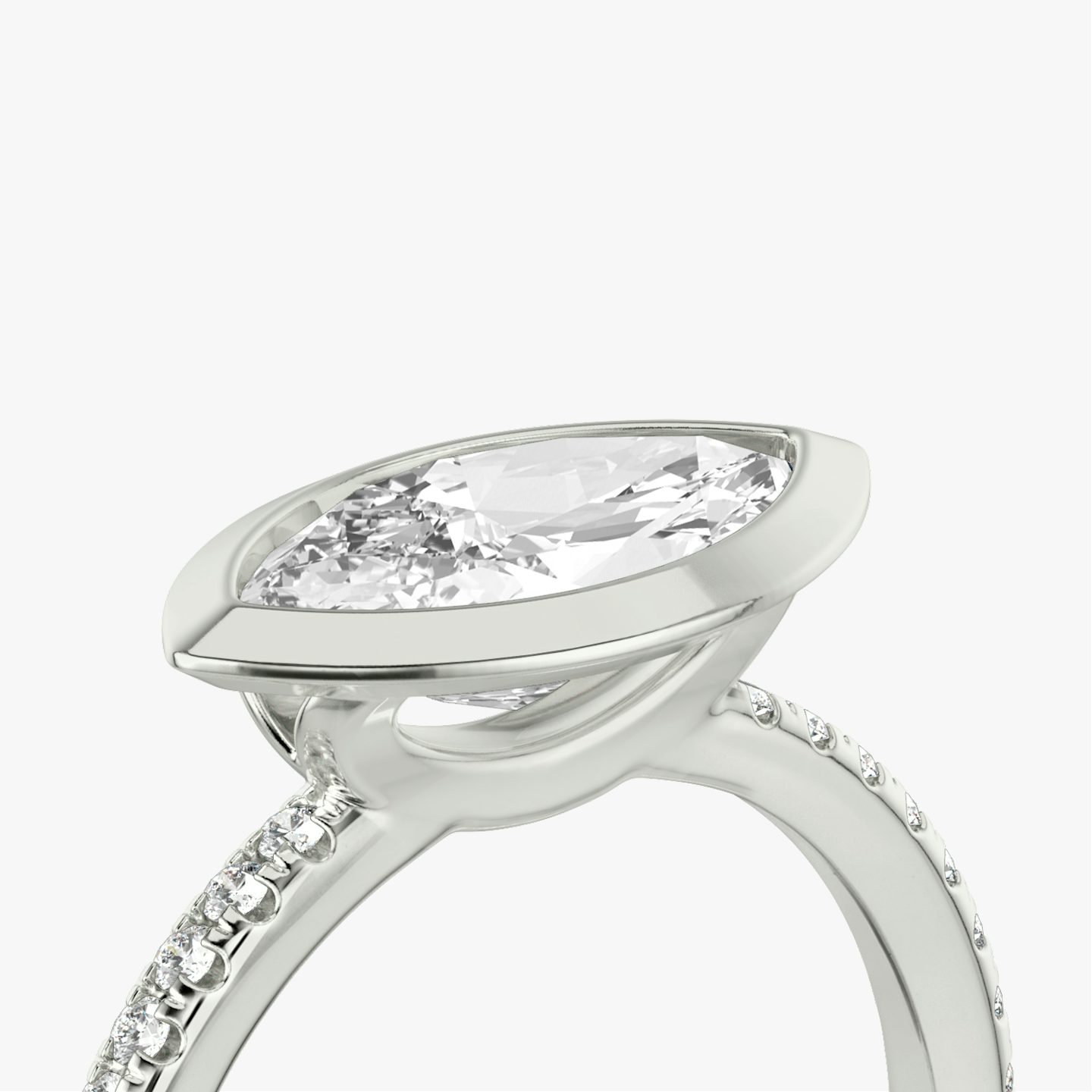 The Signature Bezel | Marquise | Platinum | bandAccent: Pavé | diamondOrientation: horizontal | caratWeight: other