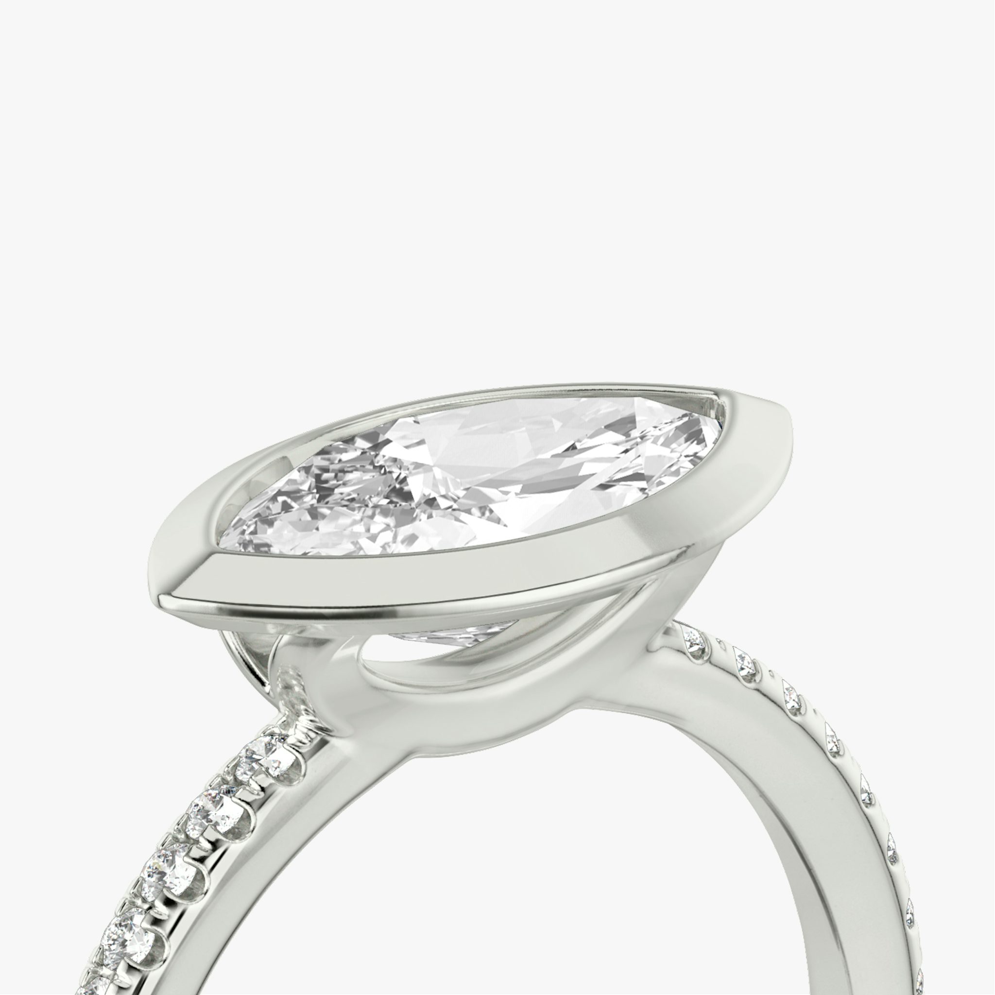 The Signature Bezel | Marquise | 18k | White Gold | bandAccent: Pavé | diamondOrientation: horizontal | caratWeight: other