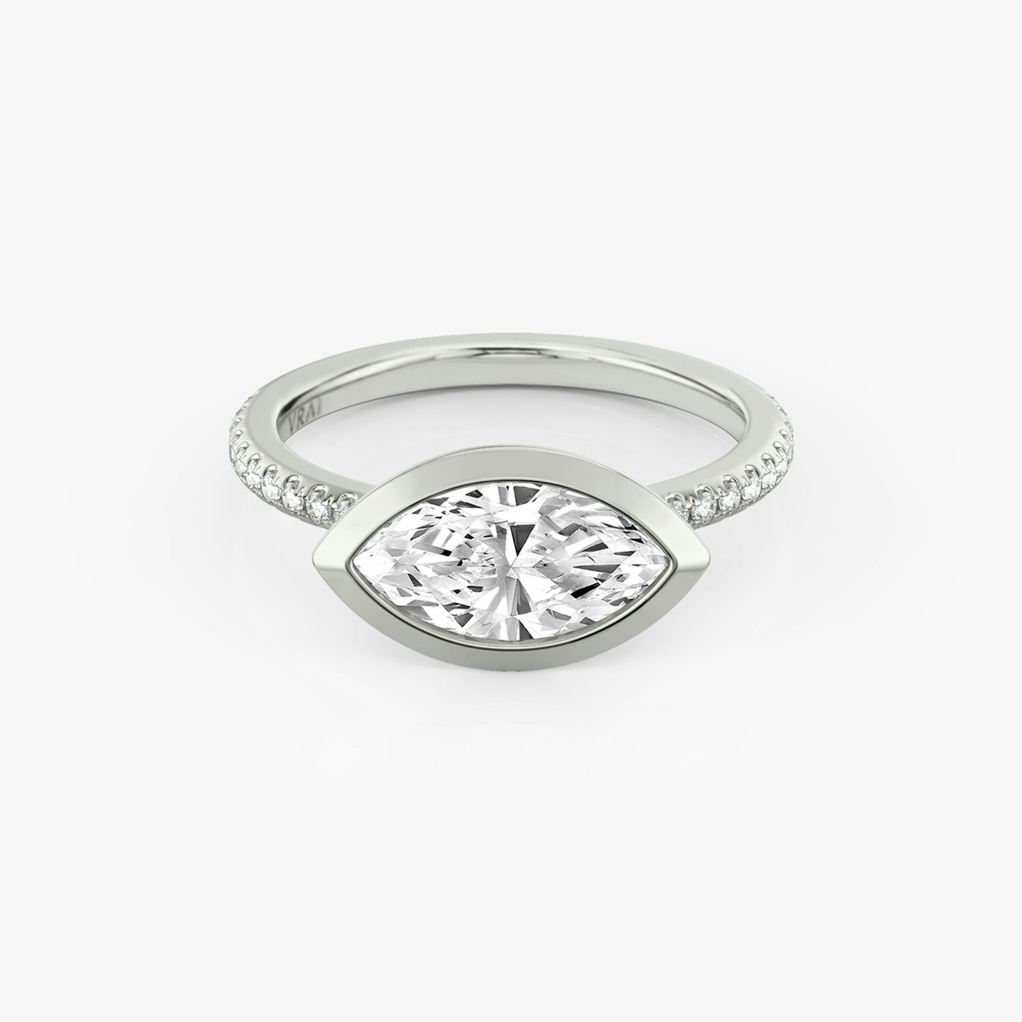 The Signature Bezel | Marquise | Platinum | bandAccent: Pavé | diamondOrientation: horizontal | caratWeight: other