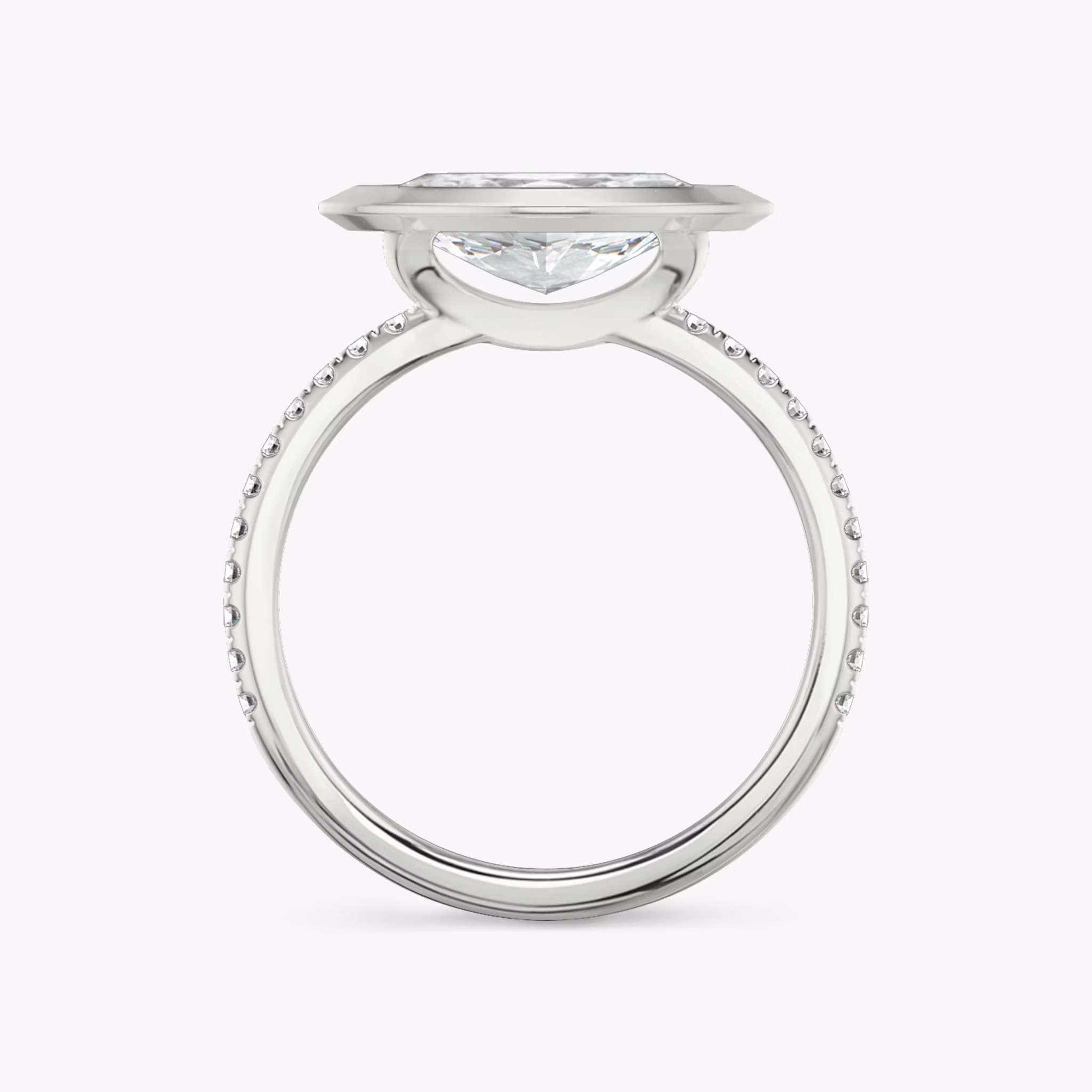 The Signature Bezel | Marquise | 18k | White Gold | bandAccent: Pavé | diamondOrientation: horizontal | caratWeight: other