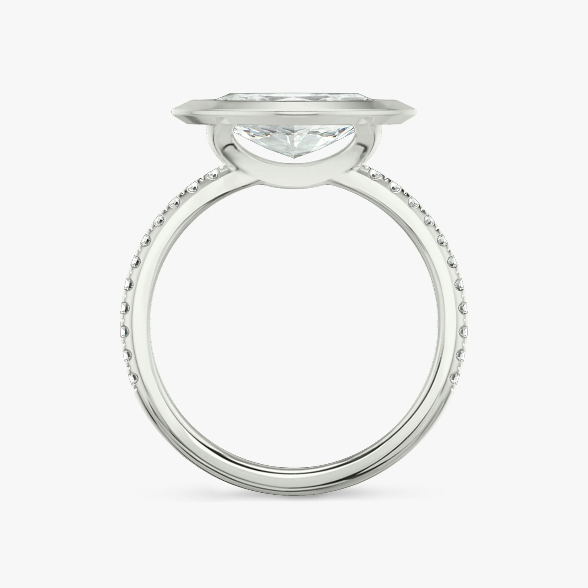 The Signature Bezel | Marquise | 18k | White Gold | bandAccent: Pavé | diamondOrientation: horizontal | caratWeight: other