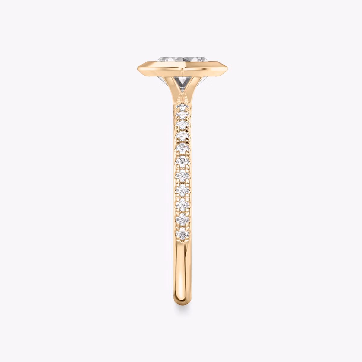 The Signature Bezel | Marquise | 14k | Rose Gold | bandAccent: Pavé | diamondOrientation: horizontal | caratWeight: other