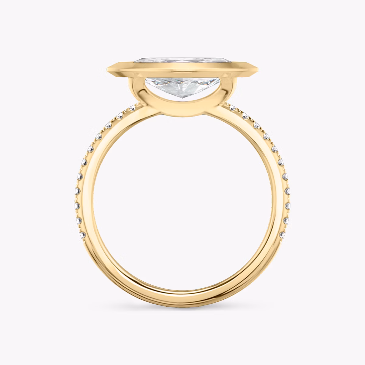 The Signature Bezel | Marquise | 18k | Yellow Gold | bandAccent: Pavé | diamondOrientation: horizontal | caratWeight: other