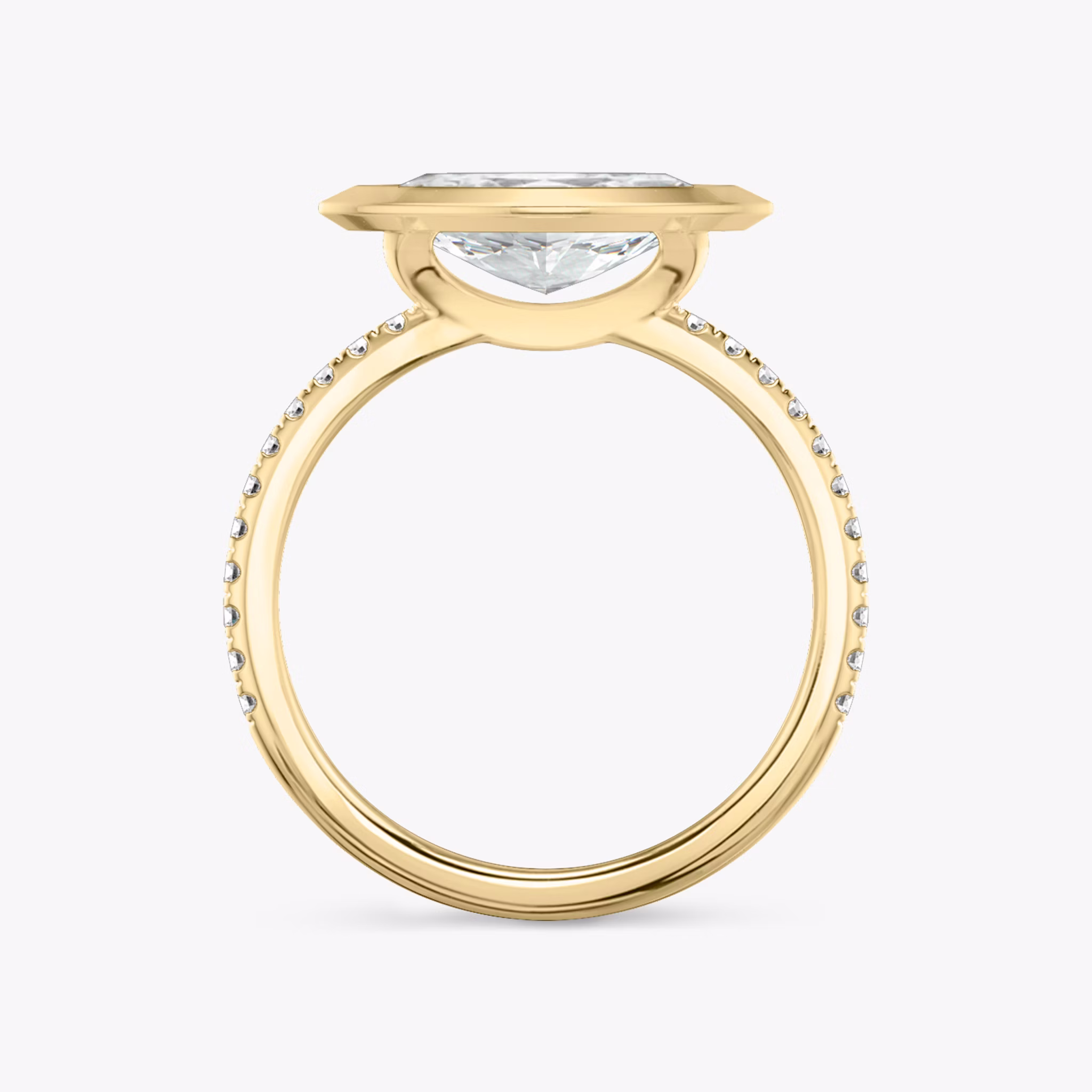 The Signature Bezel | Marquise | 18k | Yellow Gold | bandAccent: Pavé | diamondOrientation: horizontal | caratWeight: other