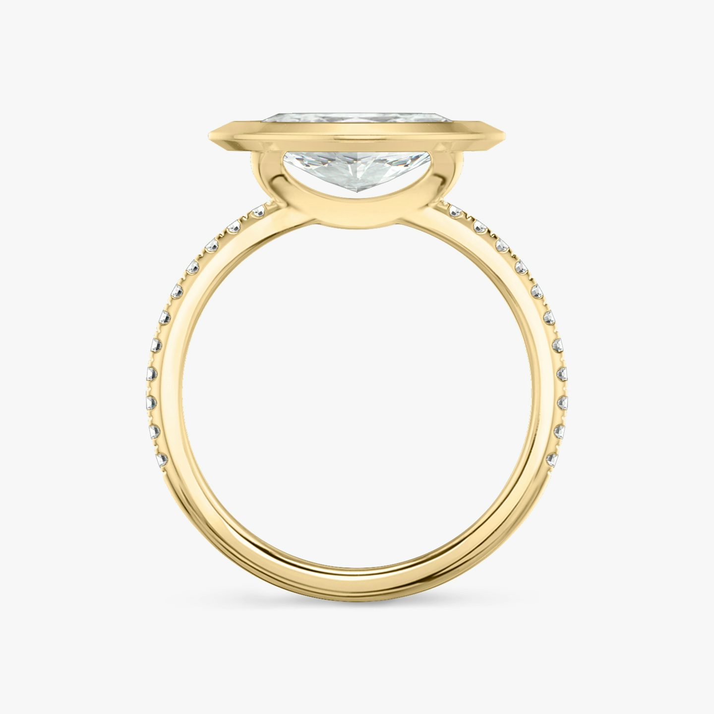 The Signature Bezel | Marquise | 18k | Yellow Gold | bandAccent: Pavé | diamondOrientation: horizontal | caratWeight: other