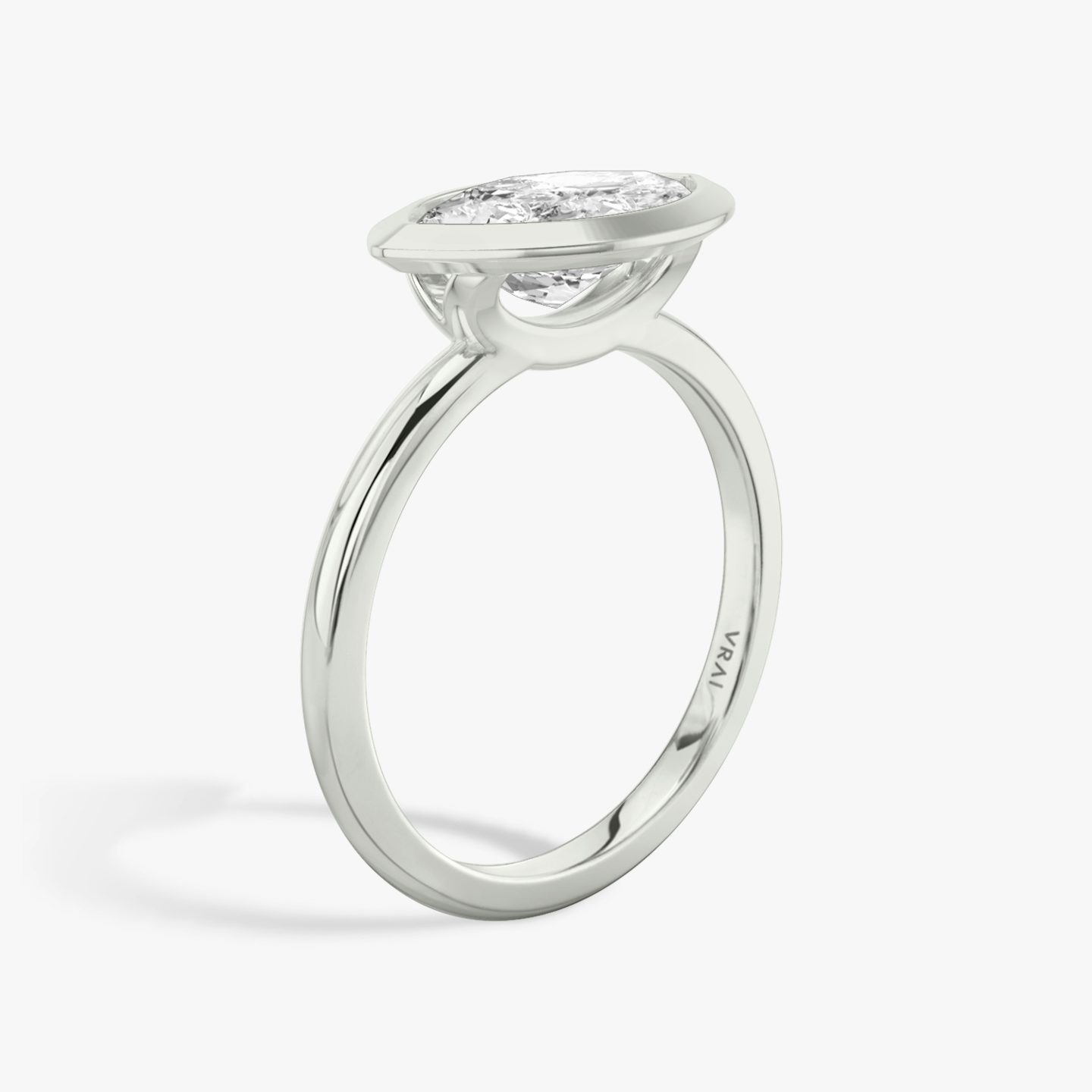 The Signature Bezel | Marquise | 18k | White Gold | bandAccent: Plain | diamondOrientation: horizontal | caratWeight: other