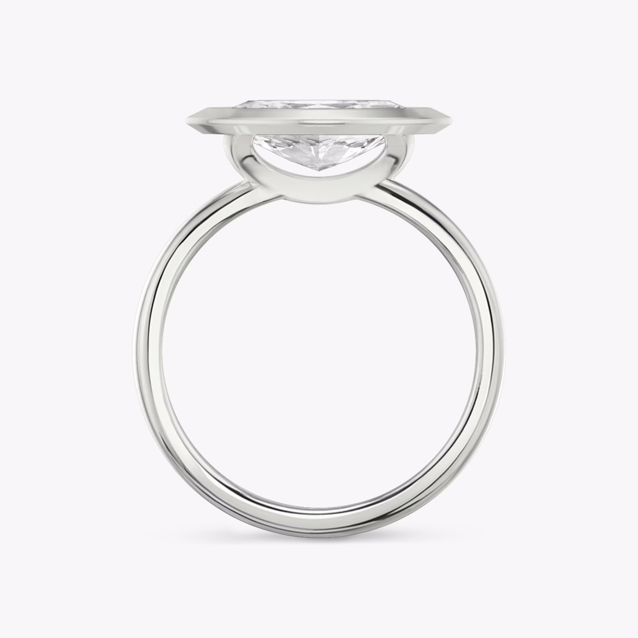 The Signature Bezel | Marquise | 18k | White Gold | bandAccent: Plain | diamondOrientation: horizontal | caratWeight: other