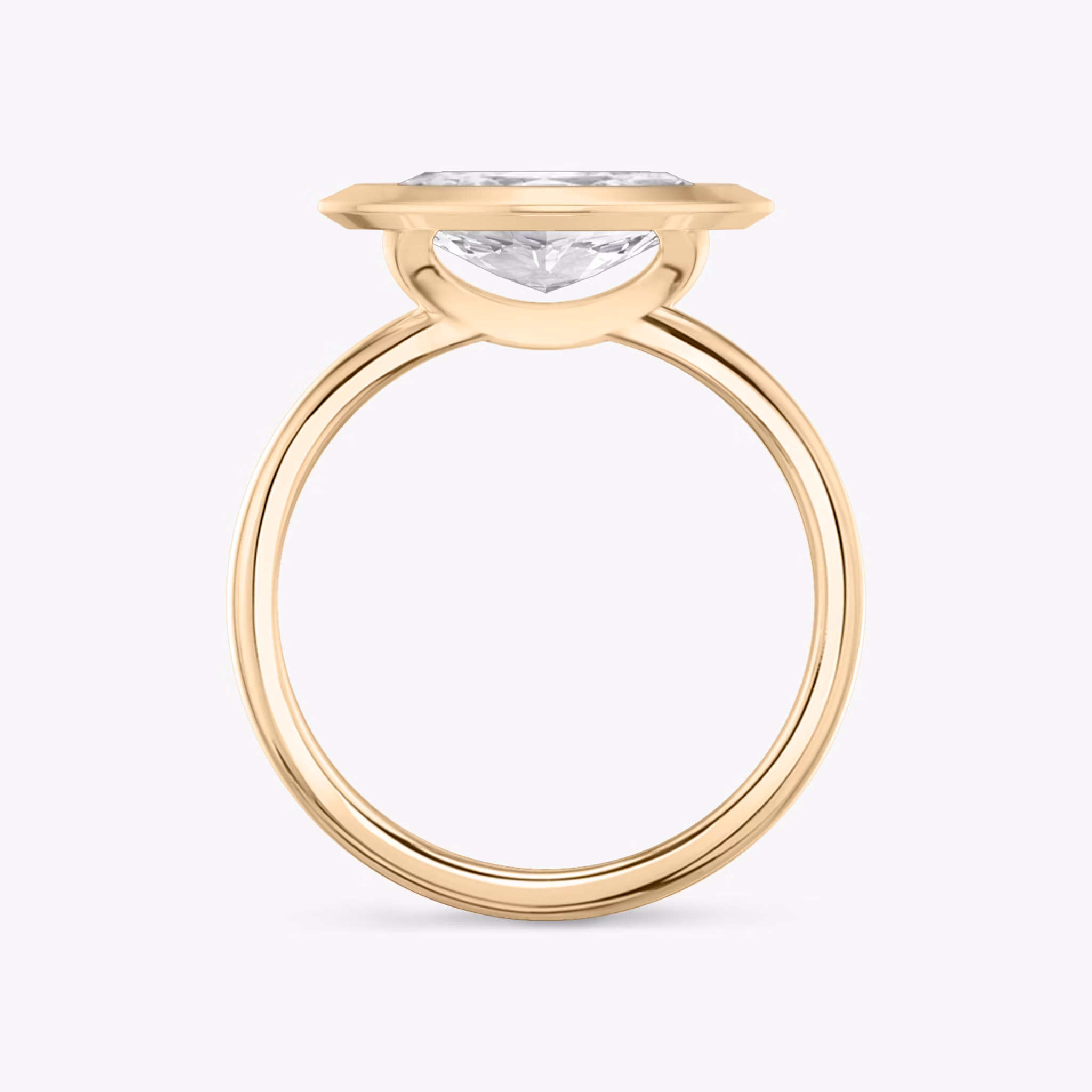 The Signature Bezel | Marquise | 14k | Rose Gold | bandAccent: Plain | diamondOrientation: horizontal | caratWeight: other