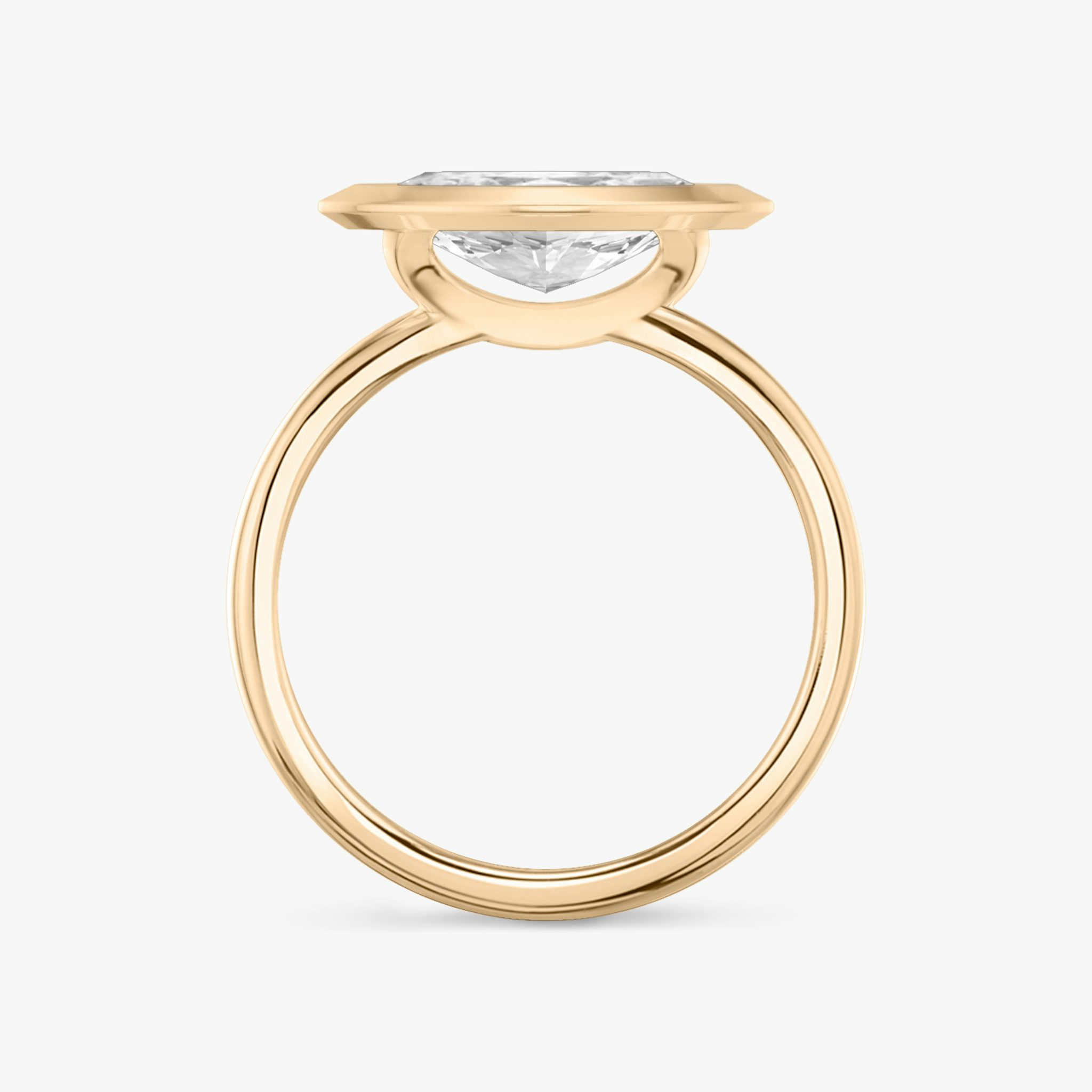 The Signature Bezel | Marquise | 14k | Rose Gold | bandAccent: Plain | diamondOrientation: horizontal | caratWeight: other
