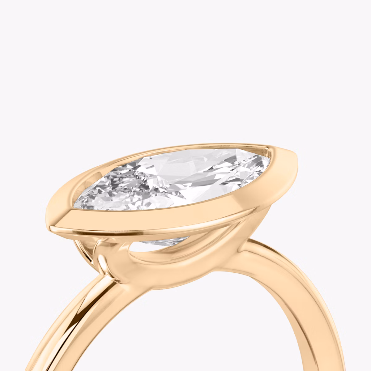 The Signature Bezel | Marquise | 14k | Rose Gold | bandAccent: Plain | diamondOrientation: horizontal | caratWeight: other