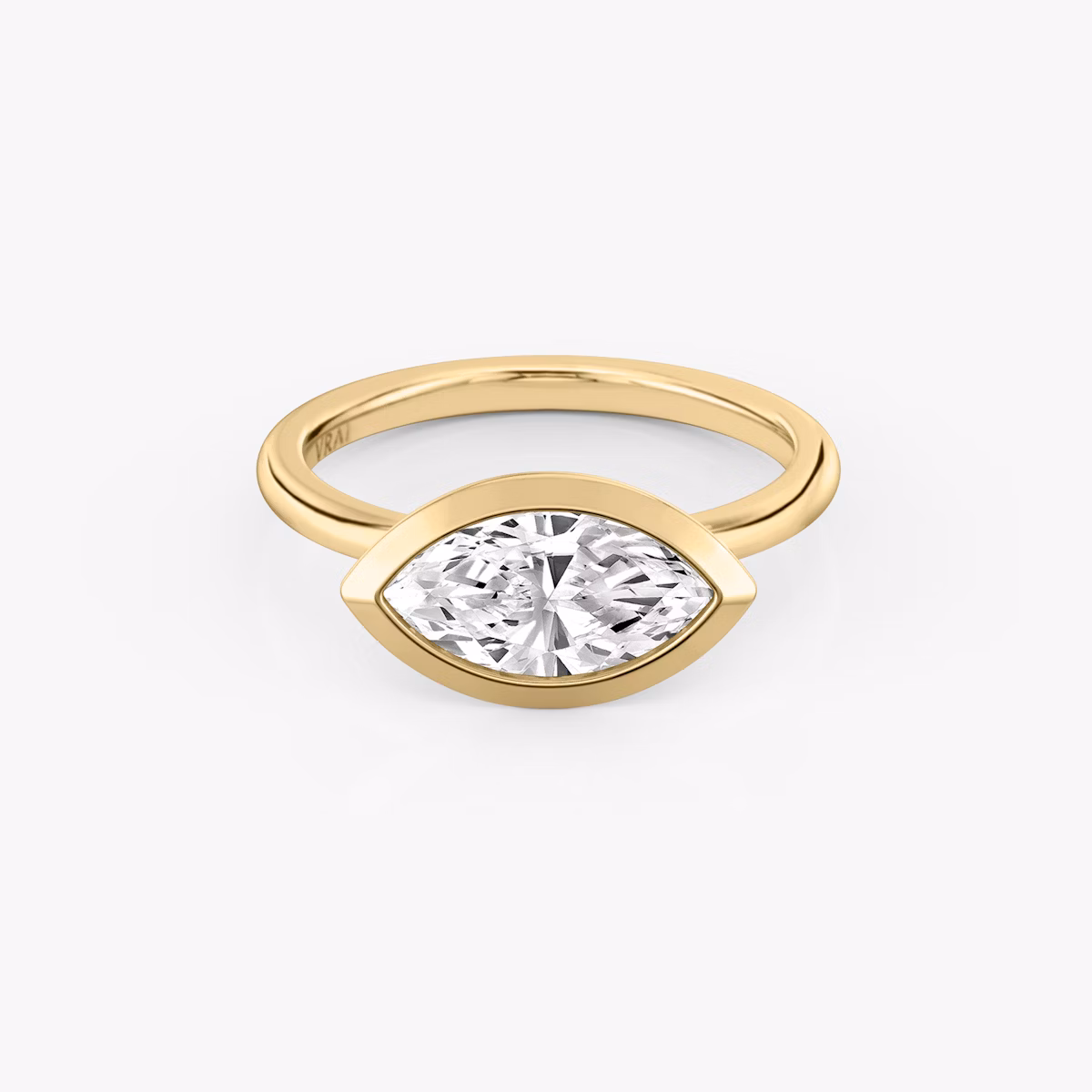 The Signature Bezel | Marquise | 18k | Yellow Gold | bandAccent: Plain | diamondOrientation: horizontal | caratWeight: other