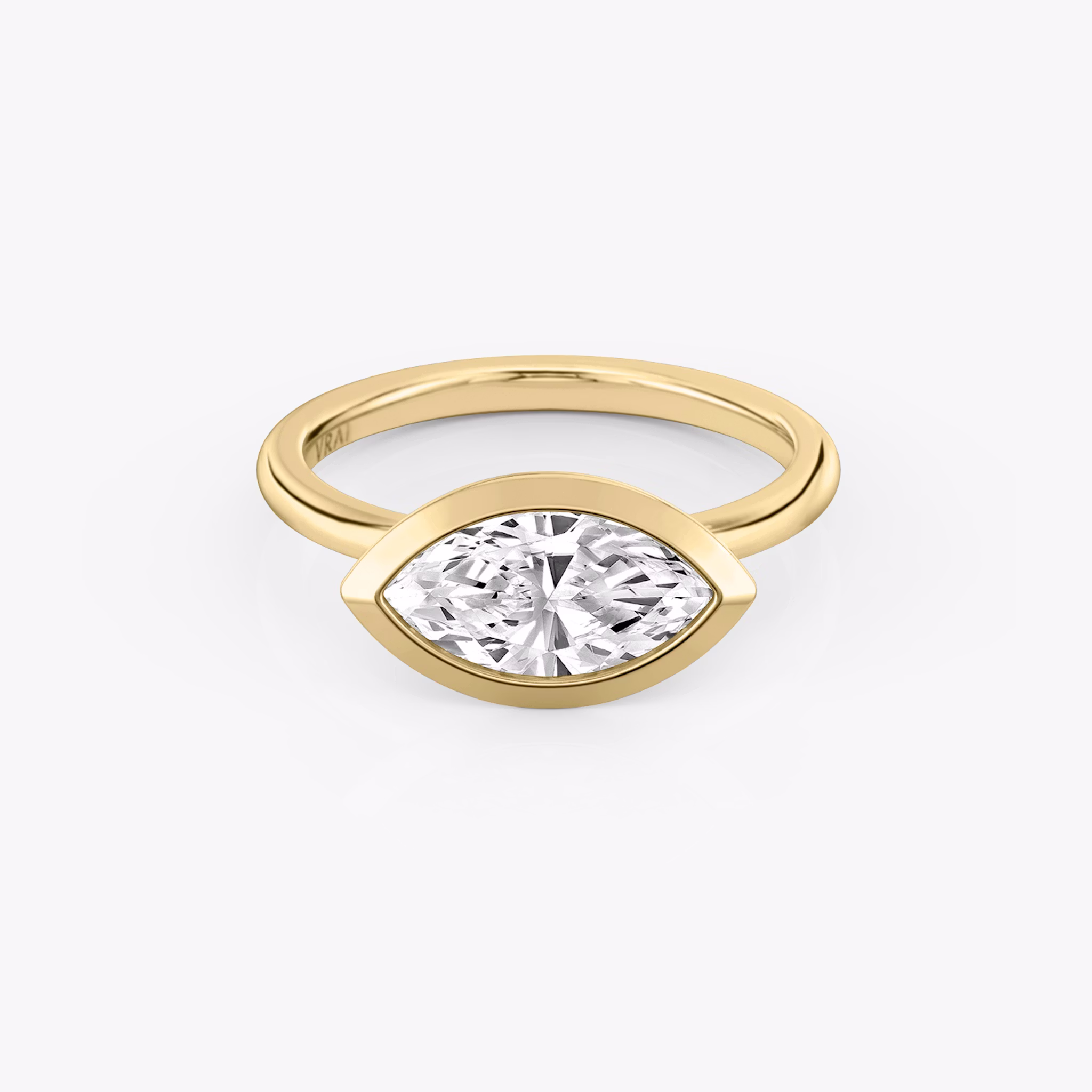 The Signature Bezel | Marquise | 18k | Yellow Gold | bandAccent: Plain | diamondOrientation: horizontal | caratWeight: other