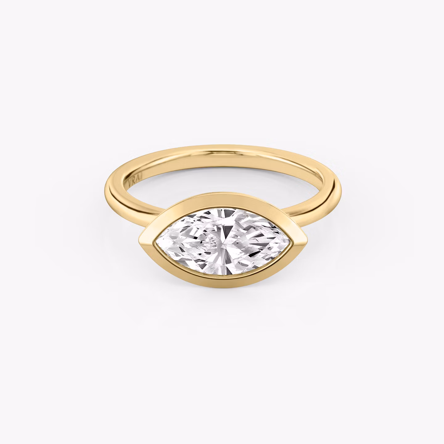 The Signature Bezel | Marquise | 18k | Yellow Gold | bandAccent: Plain | diamondOrientation: horizontal | caratWeight: other