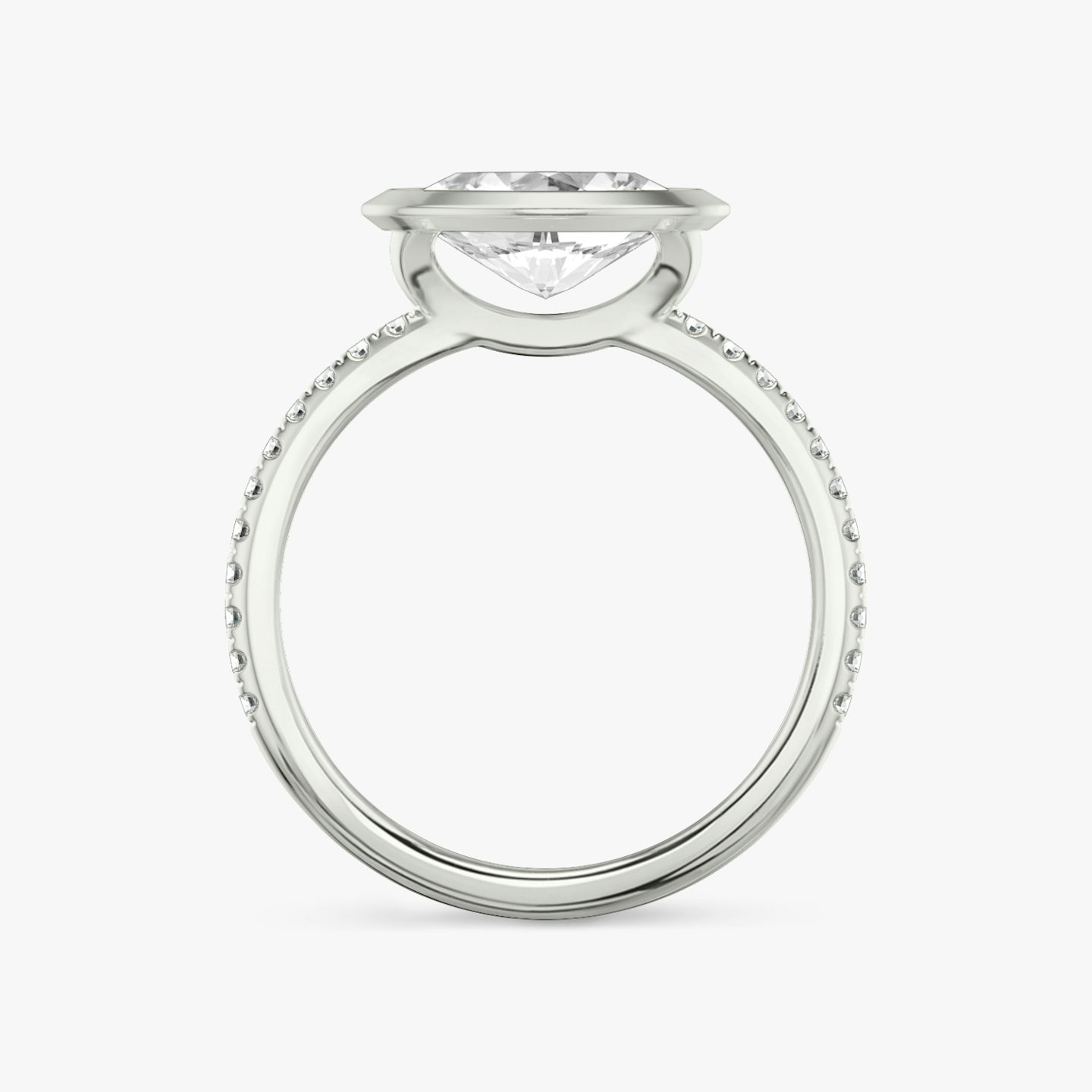 The Signature Bezel | Oval | Platinum | bandAccent: Pavé | diamondOrientation: horizontal | caratWeight: other