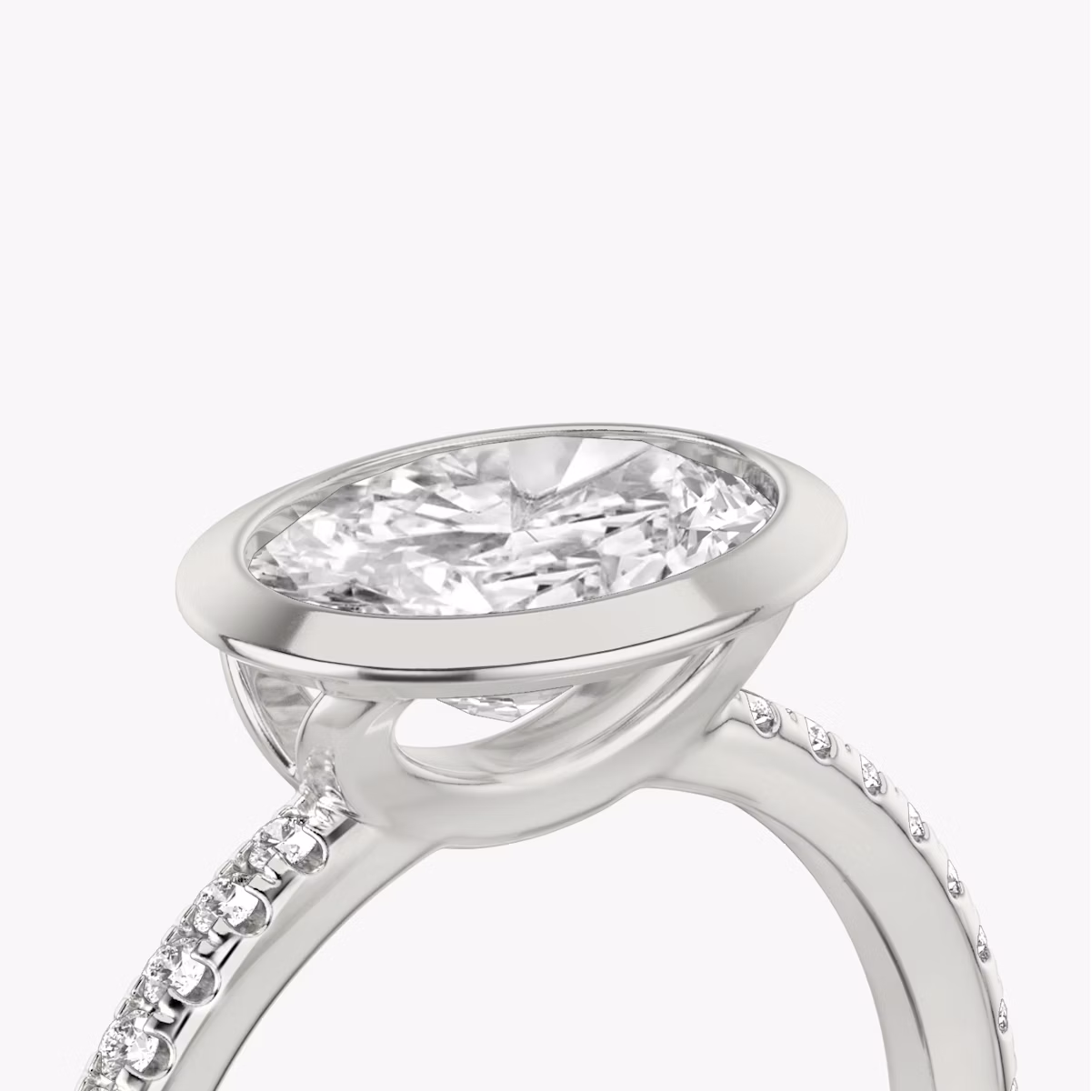 The Signature Bezel | Oval | Platinum | bandAccent: Pavé | diamondOrientation: horizontal | caratWeight: other