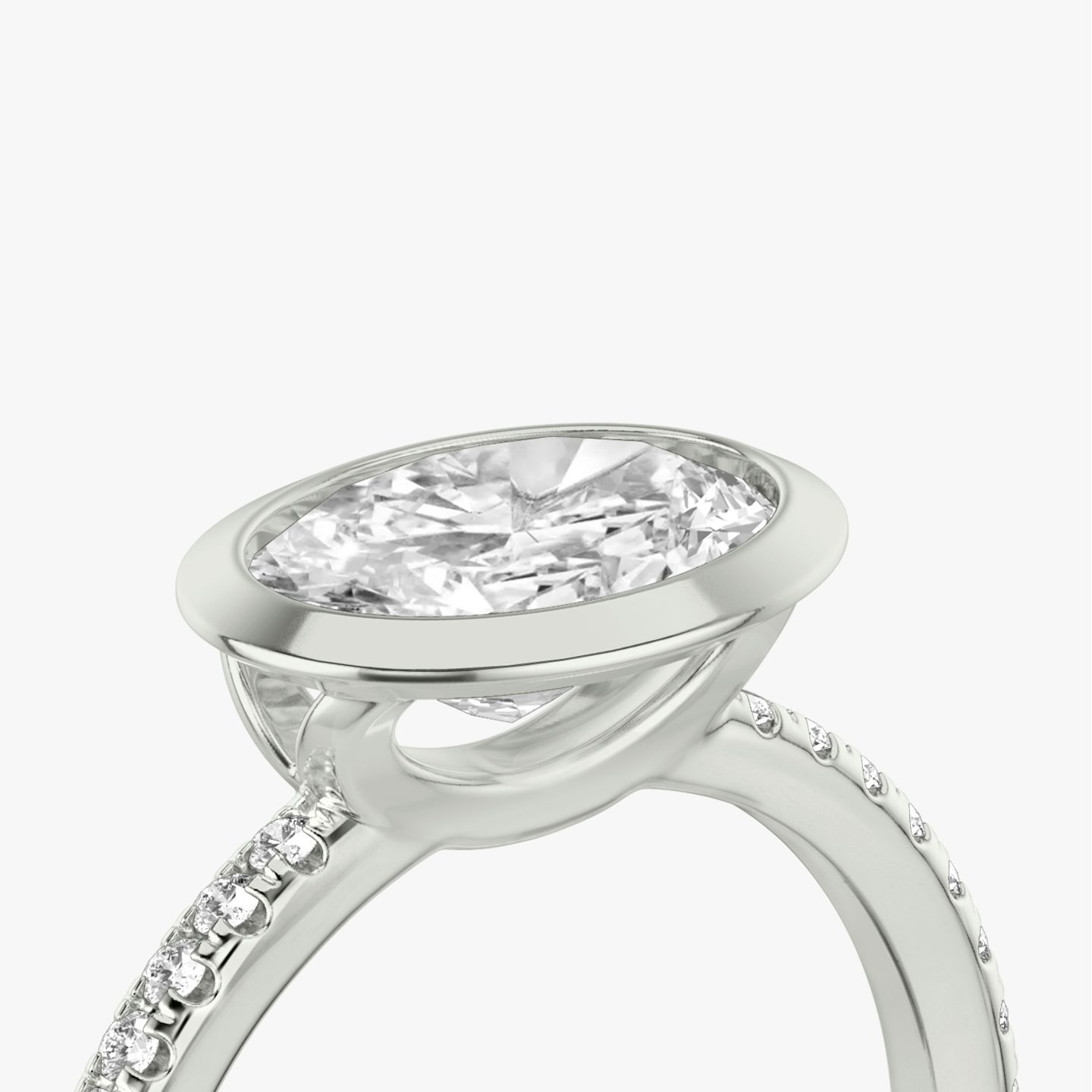 The Signature Bezel | Oval | Platinum | bandAccent: Pavé | diamondOrientation: horizontal | caratWeight: other