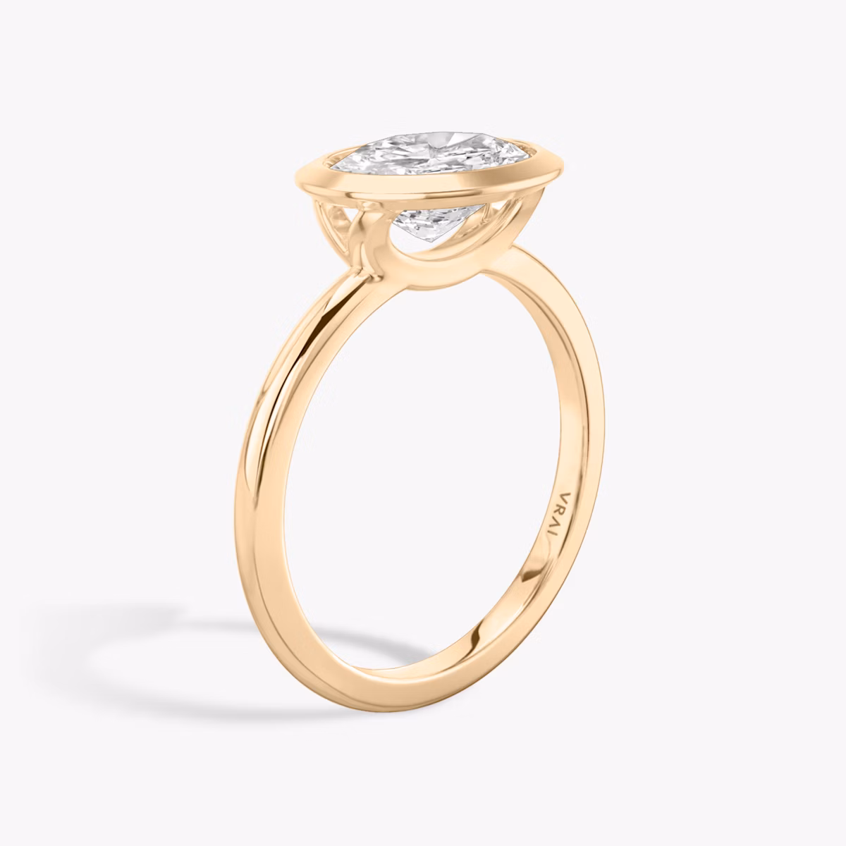 The Signature Bezel | Oval | 14k | Rose Gold | bandAccent: Plain | diamondOrientation: horizontal | caratWeight: other