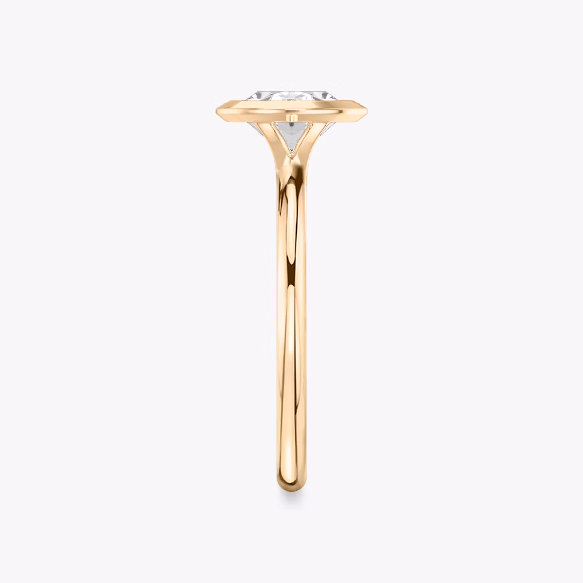 The Signature Bezel | Oval | 14k | Rose Gold | bandAccent: Plain | diamondOrientation: horizontal | caratWeight: other