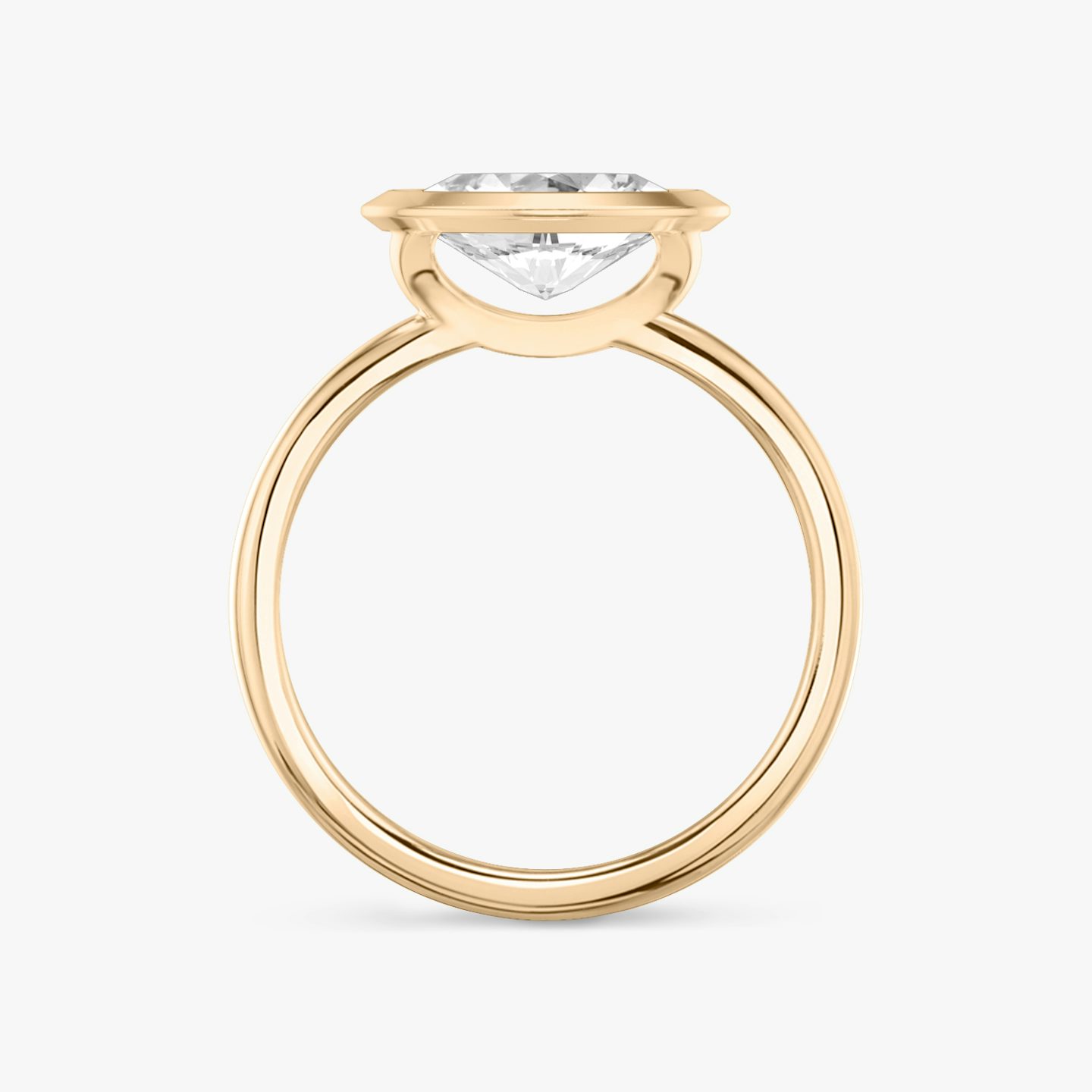The Signature Bezel | Oval | 14k | Rose Gold | bandAccent: Plain | diamondOrientation: horizontal | caratWeight: other