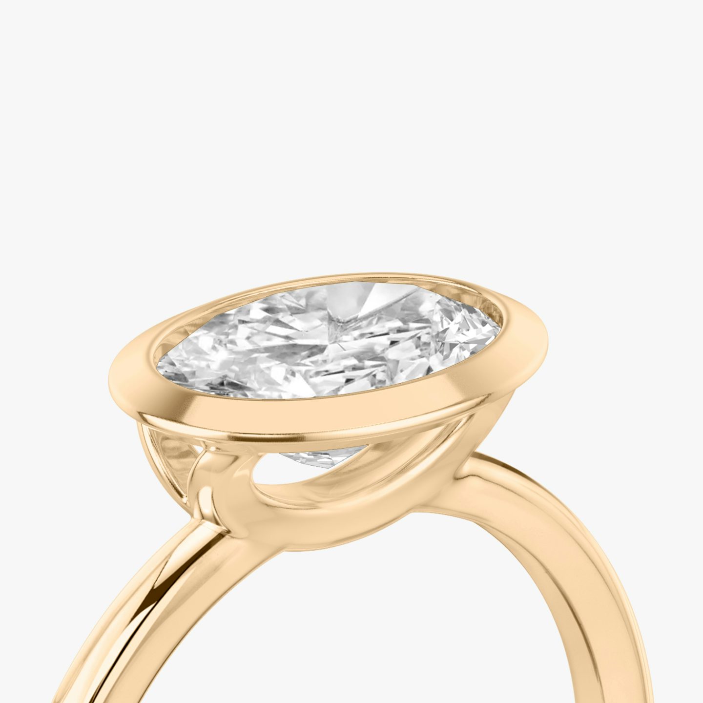 The Signature Bezel | Oval | 14k | Rose Gold | bandAccent: Plain | diamondOrientation: horizontal | caratWeight: other