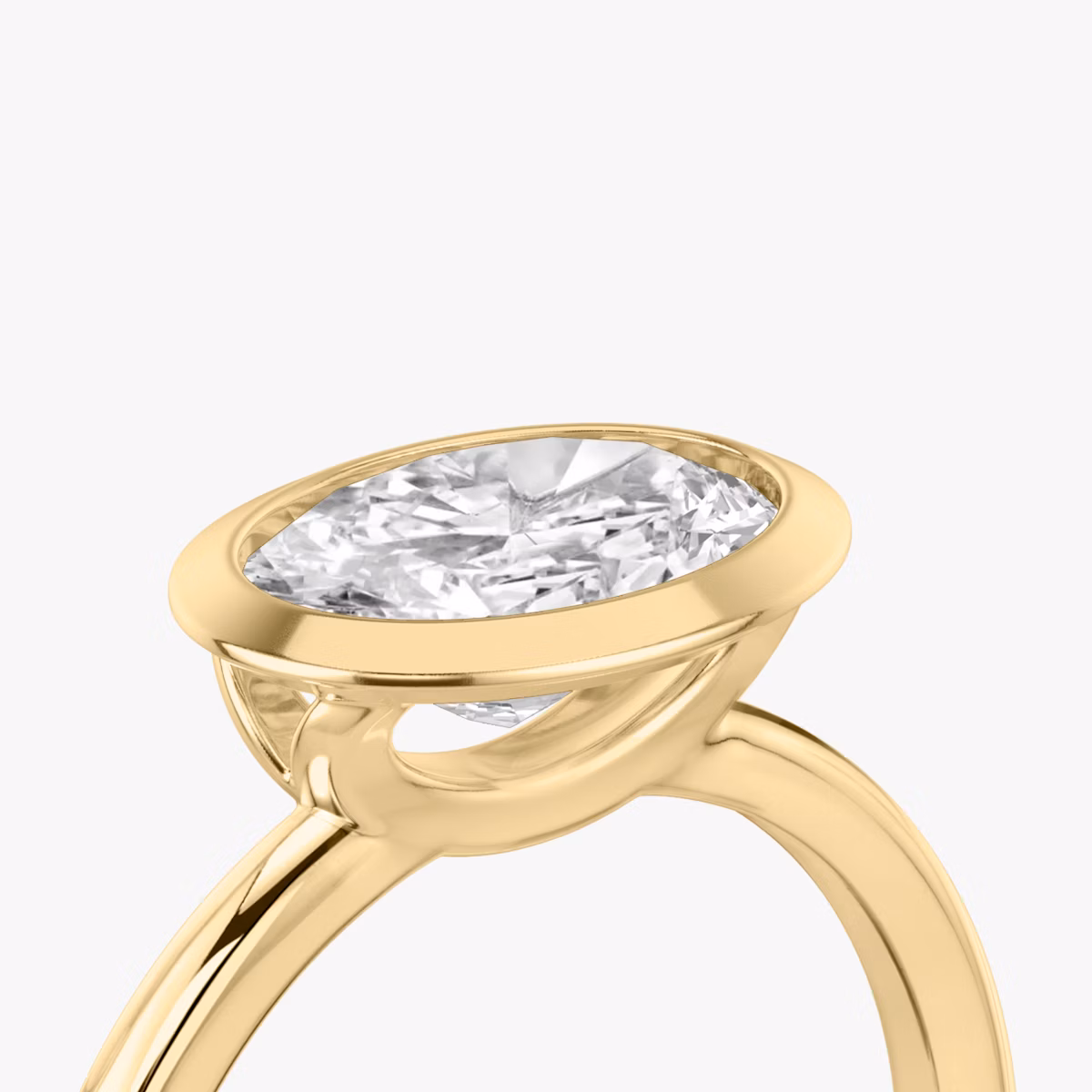 The Signature Bezel | Oval | 18k | Yellow Gold | bandAccent: Plain | diamondOrientation: horizontal | caratWeight: other