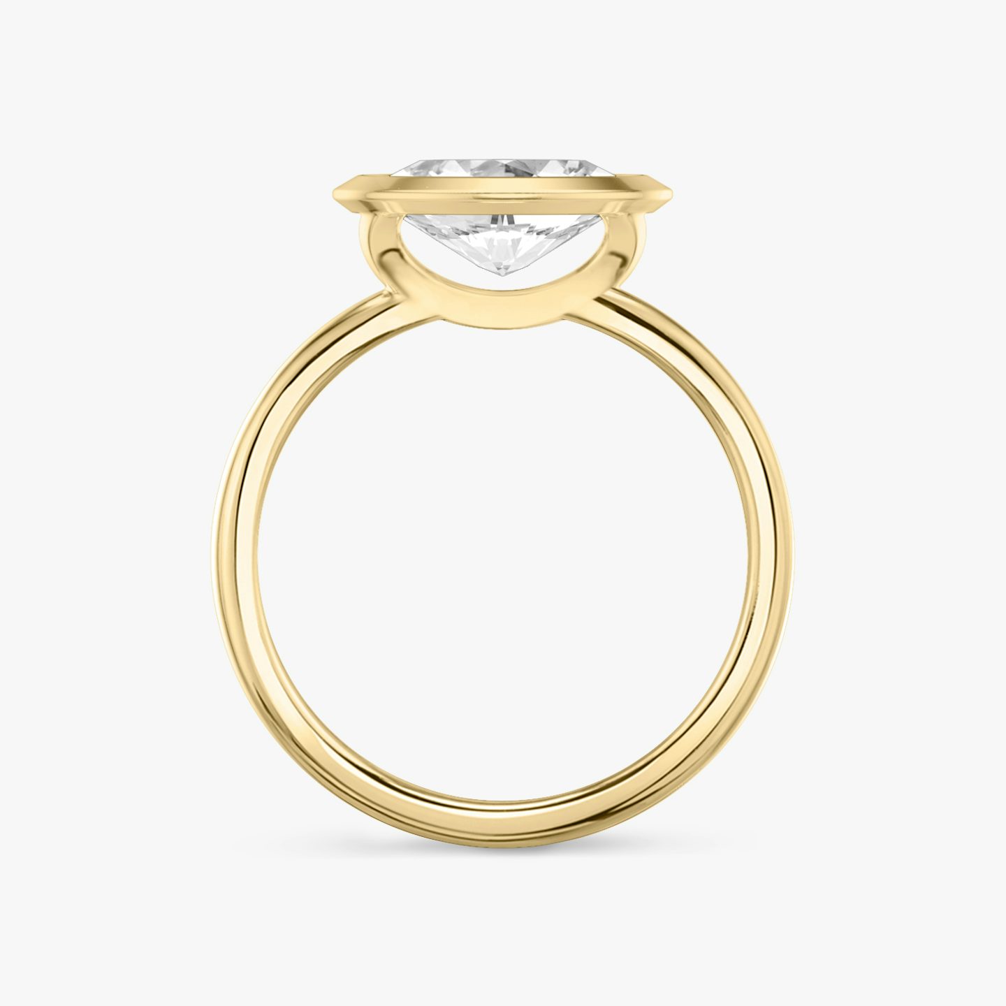 The Signature Bezel | Oval | 18k | Yellow Gold | bandAccent: Plain | diamondOrientation: horizontal | caratWeight: other