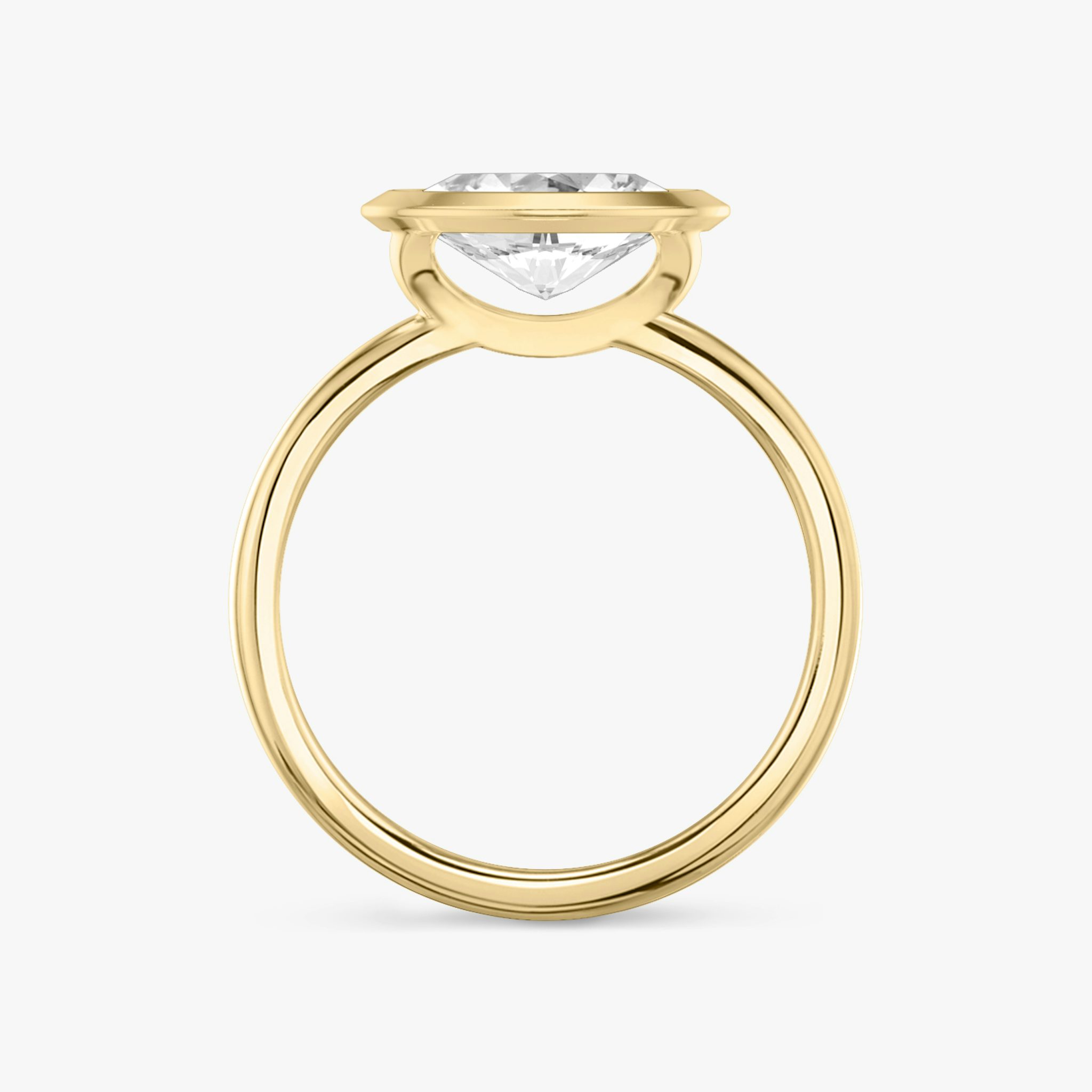 The Signature Bezel | Oval | 18k | Yellow Gold | bandAccent: Plain | diamondOrientation: horizontal | caratWeight: other