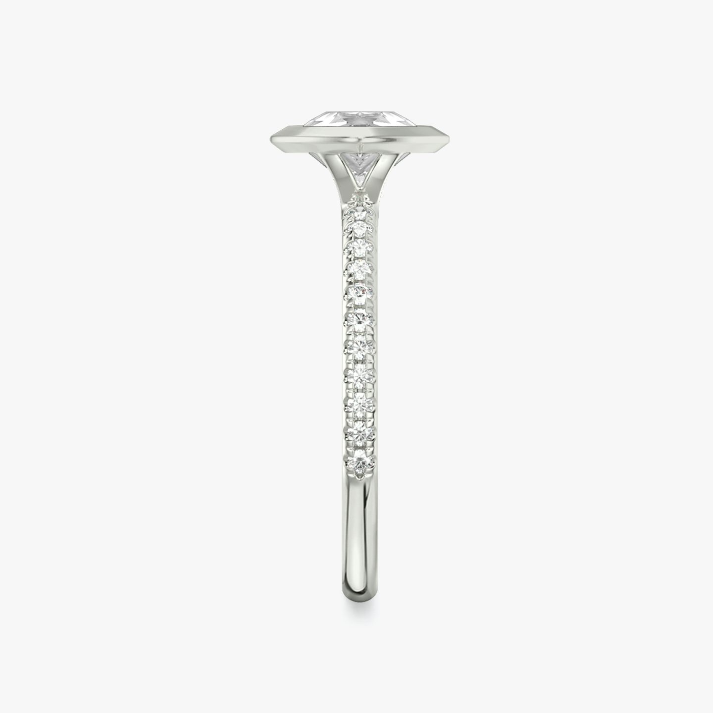 The Signature Bezel | Pear | 18k | White Gold | bandAccent: Pavé | diamondOrientation: horizontal | caratWeight: other