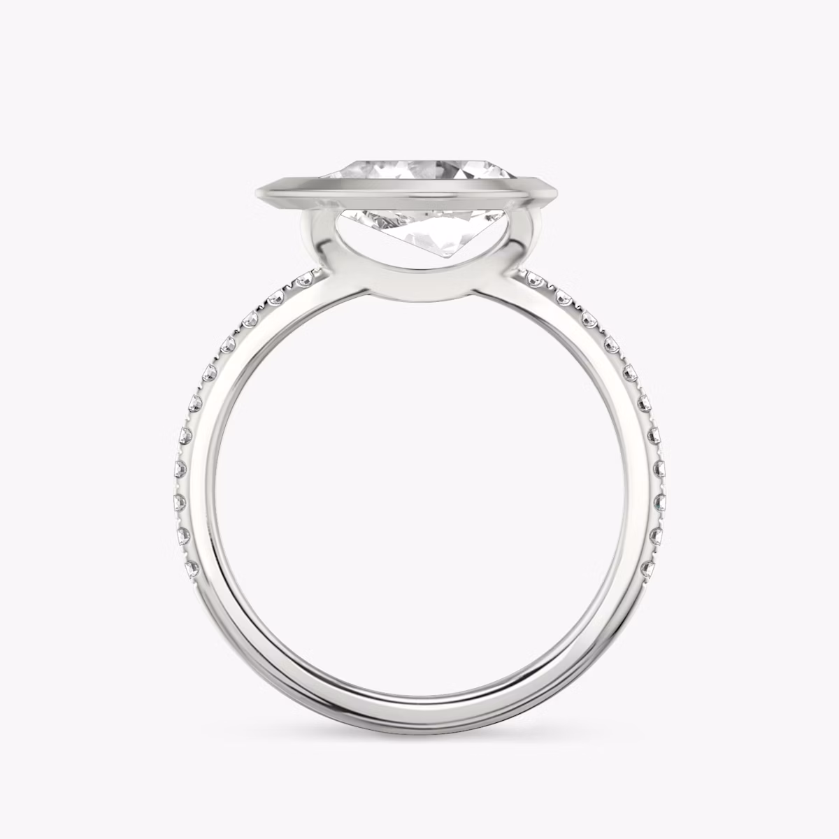 The Signature Bezel | Pear | Platinum | bandAccent: Pavé | diamondOrientation: horizontal | caratWeight: other