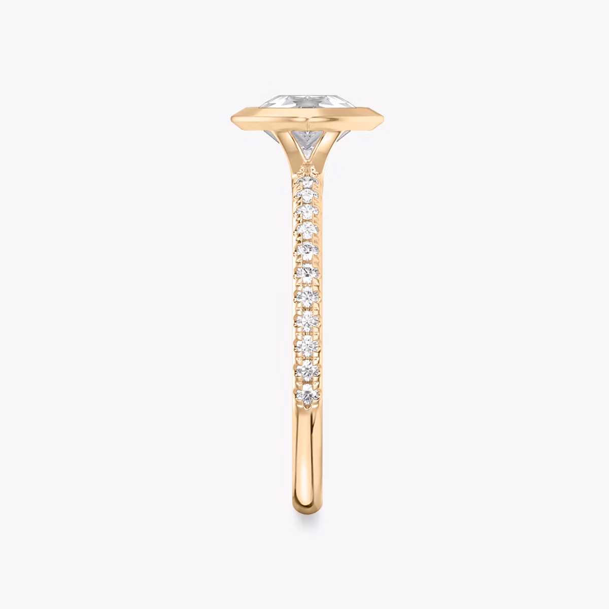 The Signature Bezel | Pear | 14k | Rose Gold | bandAccent: Pavé | diamondOrientation: horizontal | caratWeight: other