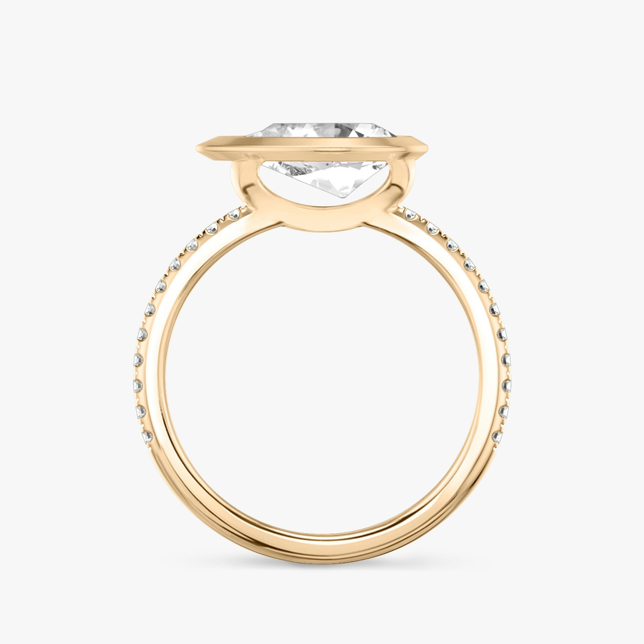 The Signature Bezel | Pear | 14k | Rose Gold | bandAccent: Pavé | diamondOrientation: horizontal | caratWeight: other