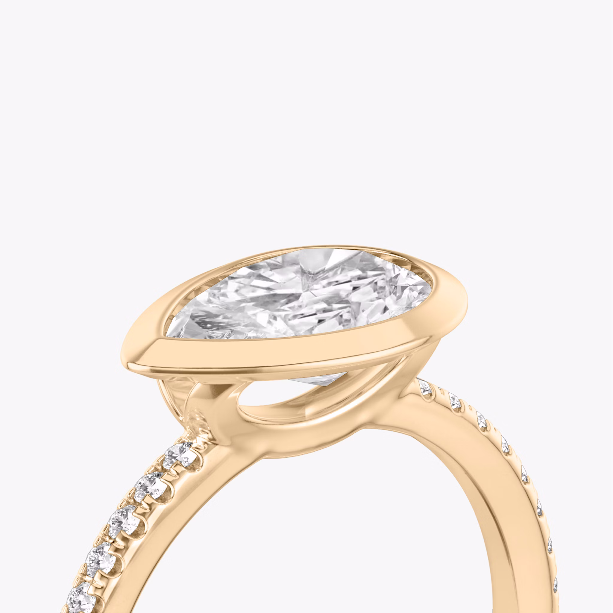 The Signature Bezel | Pear | 14k | Rose Gold | bandAccent: Pavé | diamondOrientation: horizontal | caratWeight: other